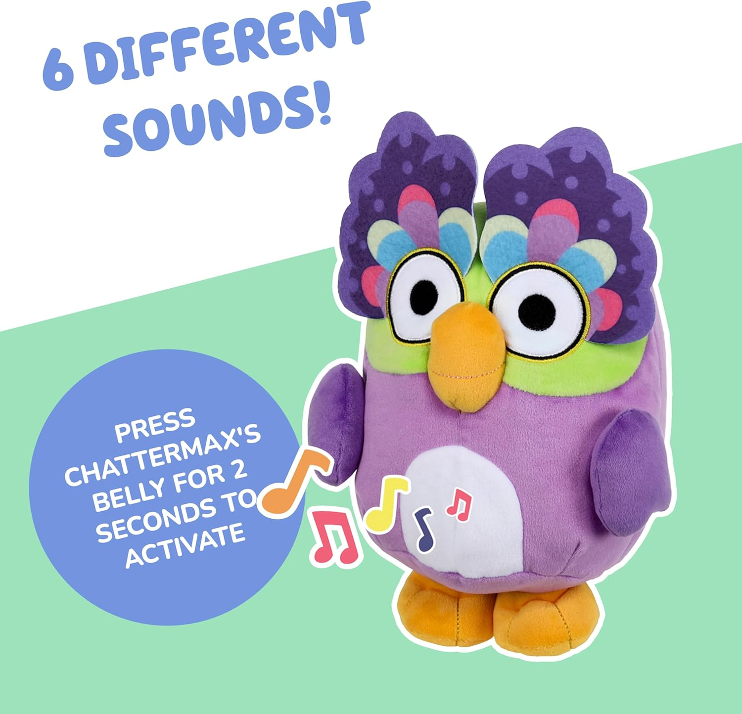 Bluey Chattermax 25.4Cm (10") Plush Toy Press the Belly to Hear Sound Effects and Record Your Voice