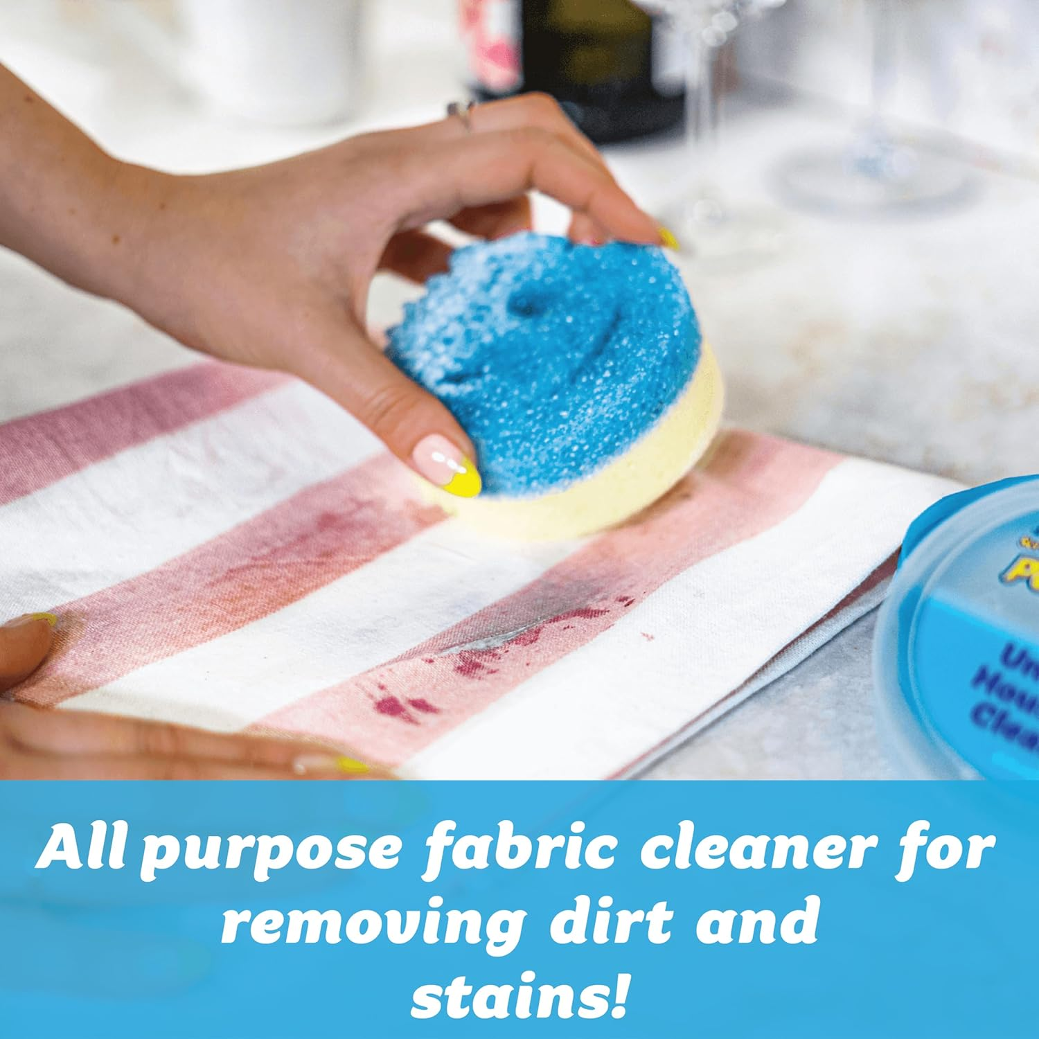 Scrub Daddy Powerase Gel Fabric Stain Remover - Multipurpose Upholstery Cleaner for Fabric & Leather Sofa, Furniture & Carpet Stain Remover for Old Stains, Mattress Cleaning, Incl. Scrub Mommy Sponge image number 5