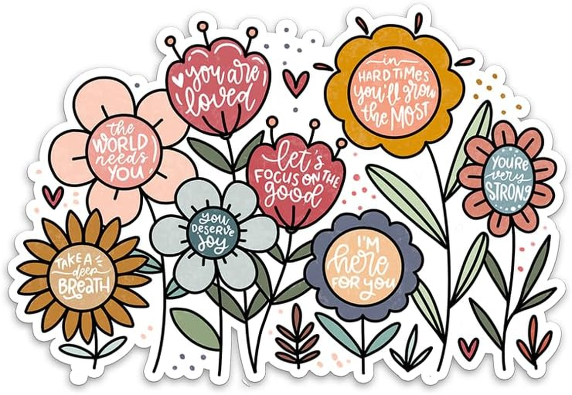 Wild Flowers Car Stickers, Car Decals with Butterfly, Car Rearview Mirror Stickers, Cute Bumper Sticker, Cute Car Sticker, Car Accessories image number 4