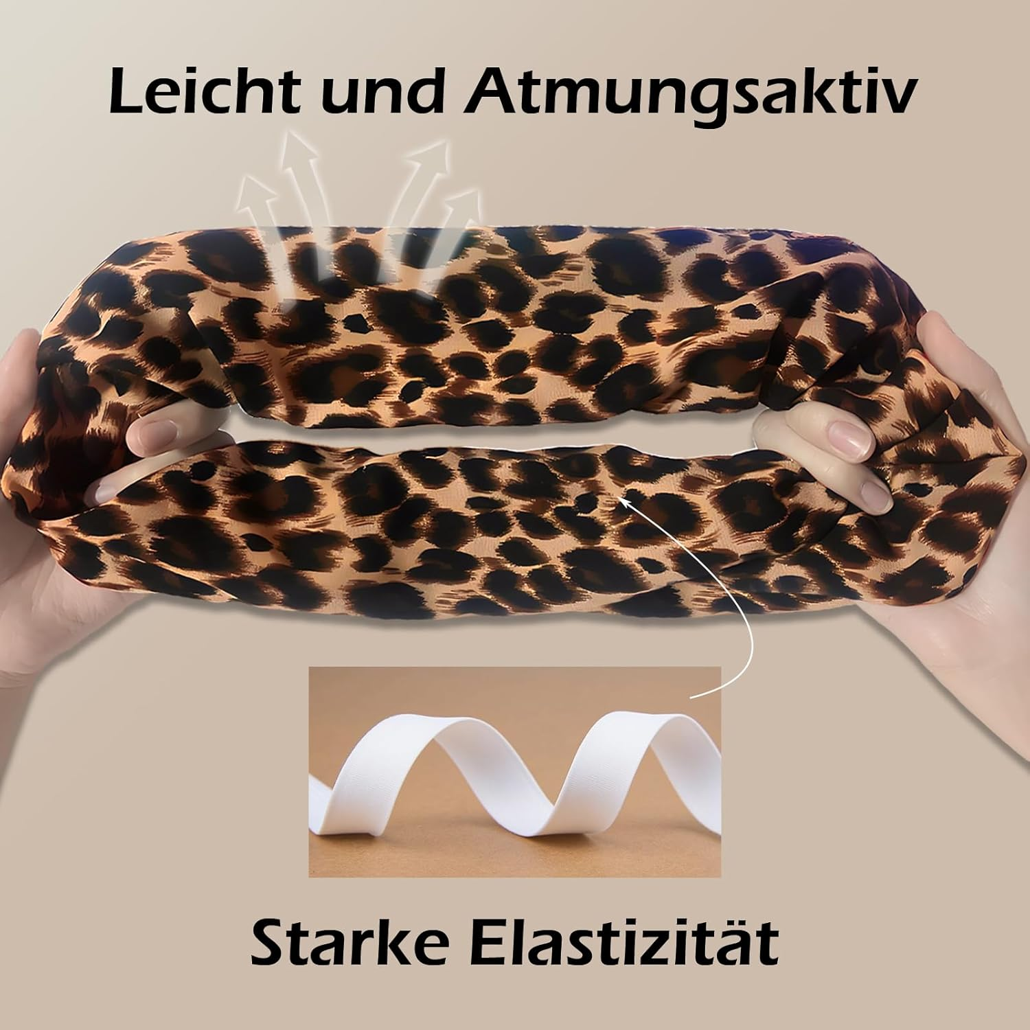 PUSCOBSY Leopard Print Hair Scrunchies for Women, Fabric Hair Bobbles Scrunchie without Hair Breakage, Large Leo Scrunchies for Thick Hair, Thin Hair, Pack of 2 Brown Leopard image number 3