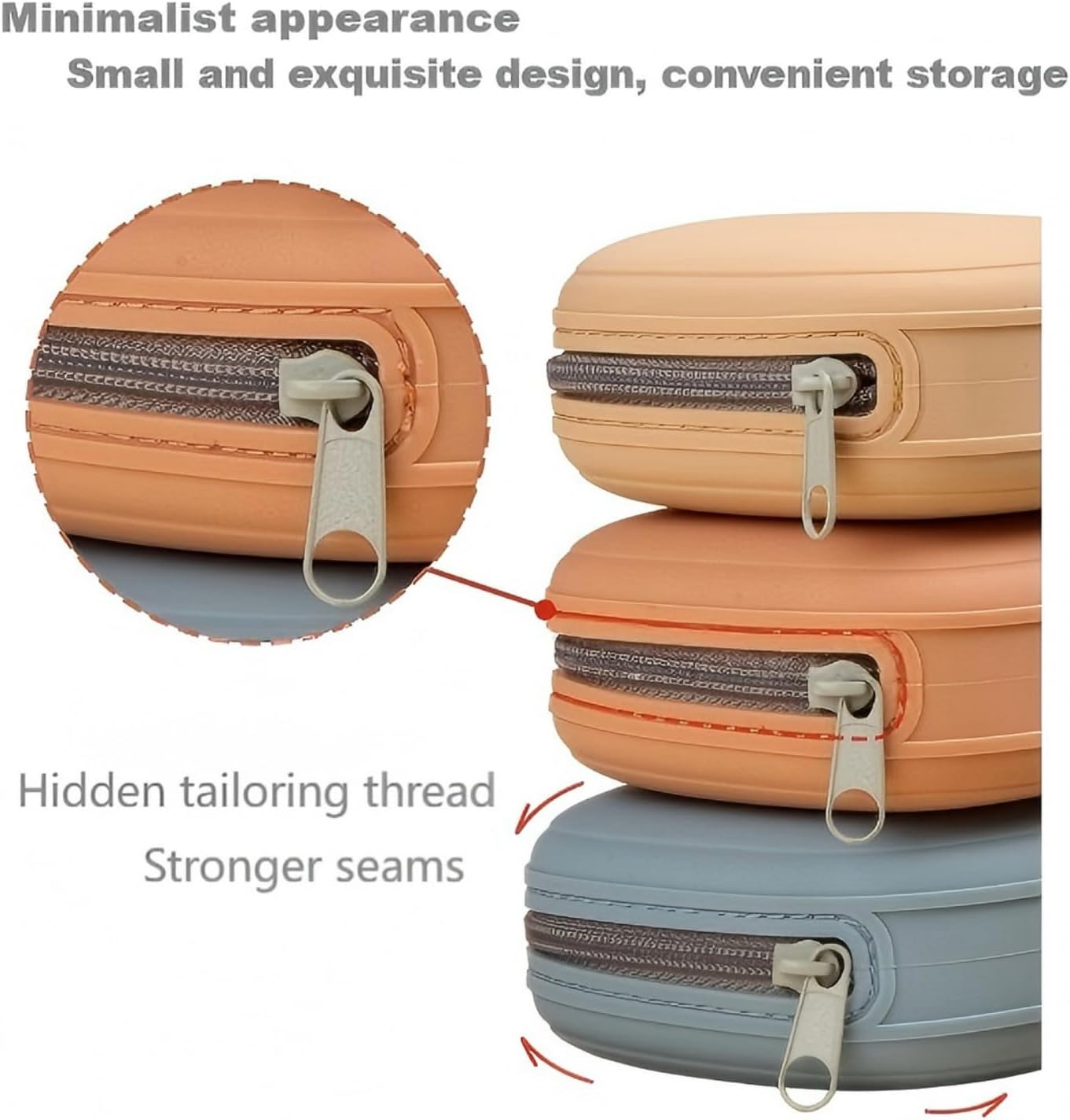 AHGXG 2 Pack Silicone Pacifier Holder Case, Portable Pacifier Case for Diaper Bag, BPA Free Newborn Baby Pacifiers Silicone Pouch for Boys & Girls (Light Grey+Shifting Sand) image number 6