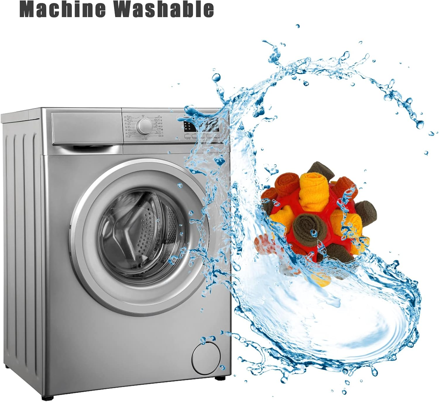 Interactive Pet Snuffle Ball Dog Toy Encourage Natural Foraging Skills Slow Food Training Bite Resistant Puppy Playing Portable Dog Enrichment Toys (Autumn Red) image number 1