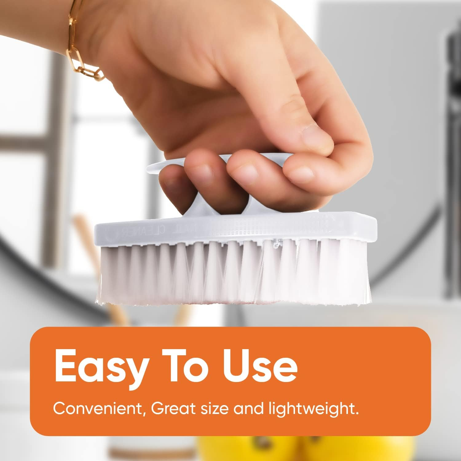 Superio Nail Brush for Cleaning Fingernails, Nail Scrubber Brush, Toe Foot Hands Fingernail Brush Cleaner- Small Scrub Brush- All-Purpose Stiff Cleaning Brush for Home, Kitchen, Work, (2, White) image number 4