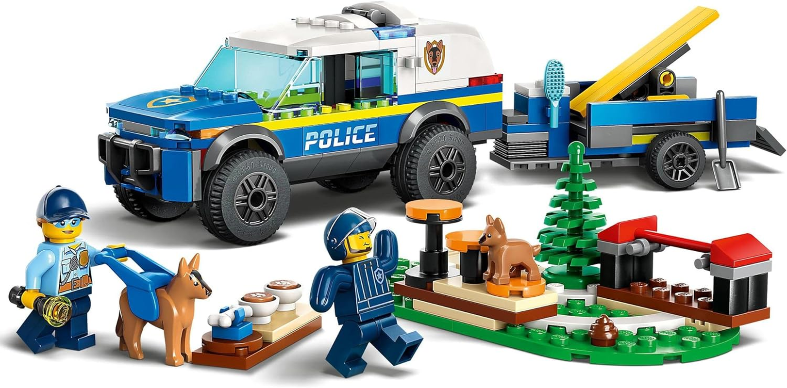 LEGO City Mobile Police Dog Training Set, Kids' Toy Car with Trailer, 2 Minifigures and Puppy Figures, Animal Playset, Building Toys for 5+ Year Old Boys and Girls 60369 image number 4