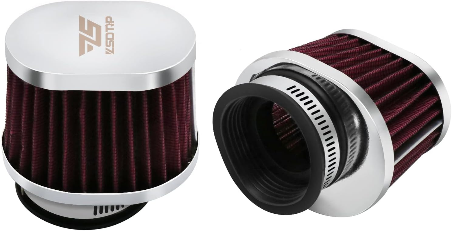 2PCS Motorcycle Air Filter Universal 60MM Replacement Engine Filter Dirt Bike High Performance Air Filters Fit Motocross Carburetor Cleaner for Pit Bike Scooter Moped YAMAHA HONDA SUZUKI KAWASAKI ATV image number 1