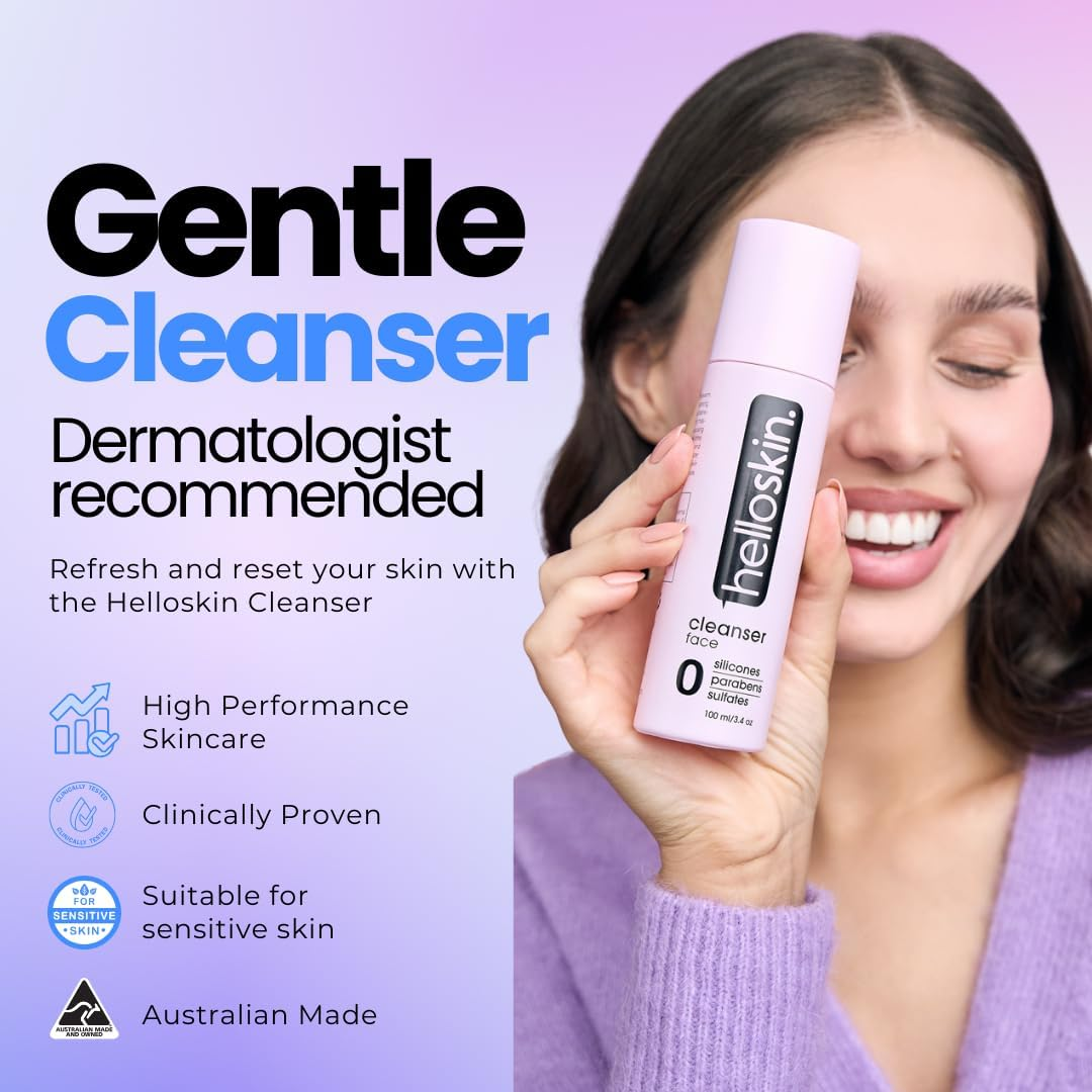 Helloskin Face Cleanser 100Ml | Hydrating Vanilla Scent Cleanser for All Skin Types | Aloe Vera, Glycerin, Vitamin E, Sunflower Oil & Cocamidopropyl Betaine for Gentle & Refreshing Cleanse image number 4