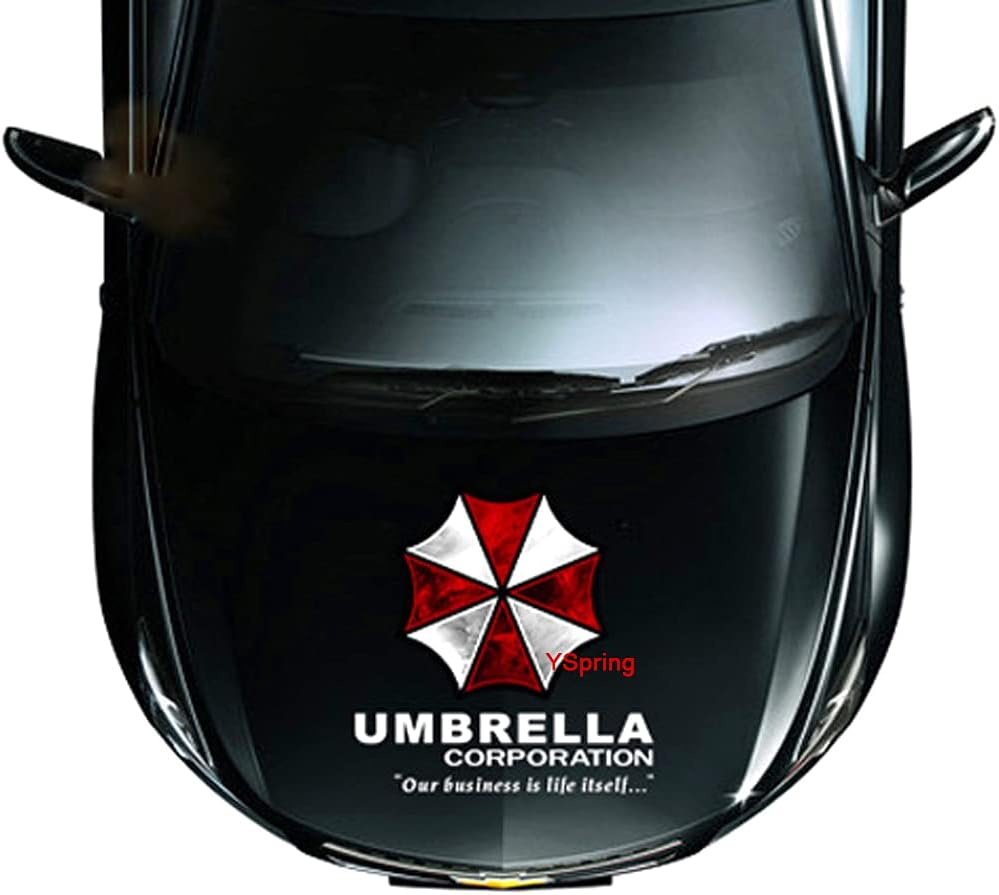 HINSCR Resi Dent Evi L Car Front Cover Decal Umbrella Corporation Logo Sticker Auto Body Vinyl Sticker for Vehicles (Style K - White Fonts-1Pcs-19.7In) image number 3