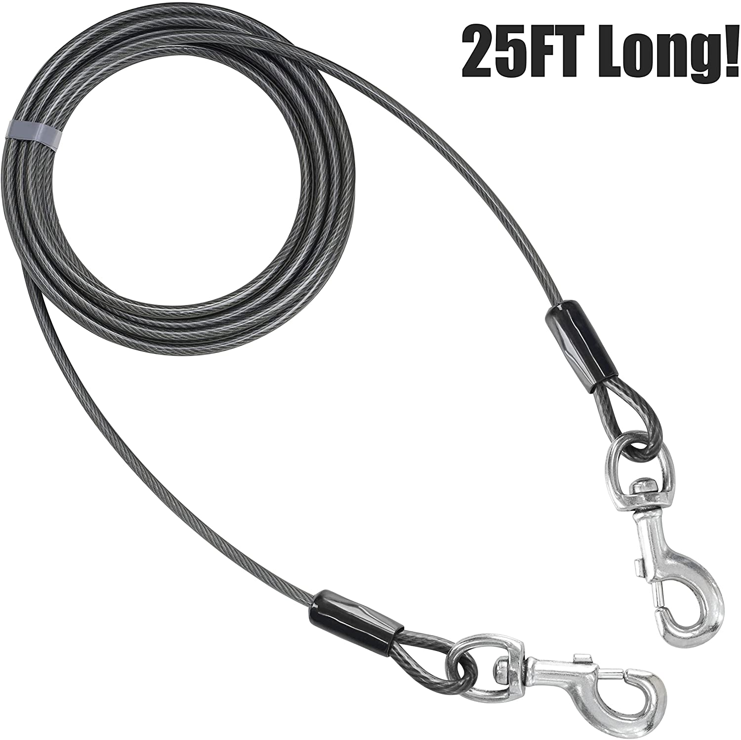 BV Pet Super Heavy XXL Tie Out Cable for Dogs up to 250 Pound, 25 Feet