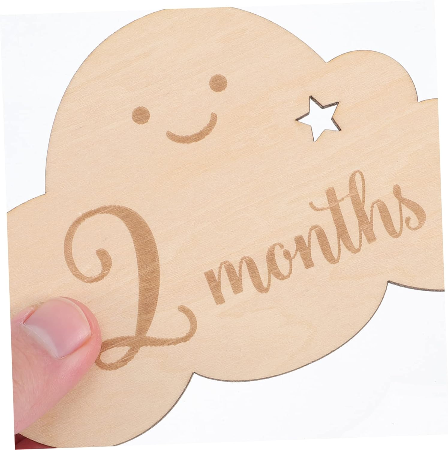 Ipetboom 8Pcs Wooden Cloud Signs Newborn Photo Props Month Cards for Girl Born Accessories image number 1