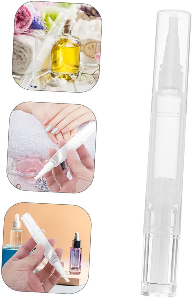 CATIEBYE 5Pcs Nail Polish Pen Cuticle Oil Brush Pen Refillable Essential Oil Applicators