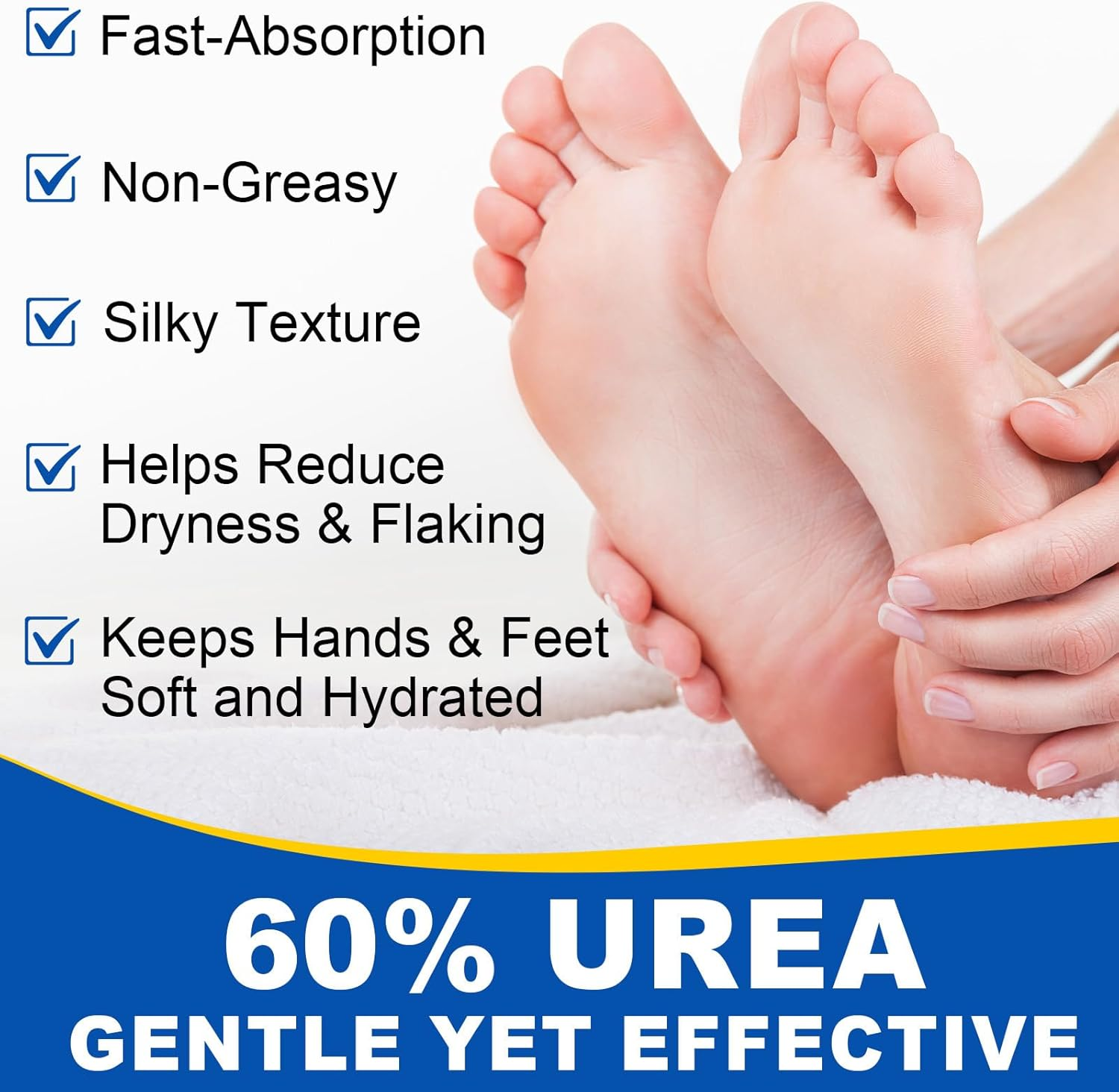 Urea Cream Stick 60% + 2% Salicylic Acid, Exfoliating & Moisturizing Foot Care Stick for Dry Cracked Feet, Hands, Knees & Elbows, Callus Remover & Skin Softener, Fast Absorbing Hydrating Balm (4Pcs) - 1Pcs image number 4