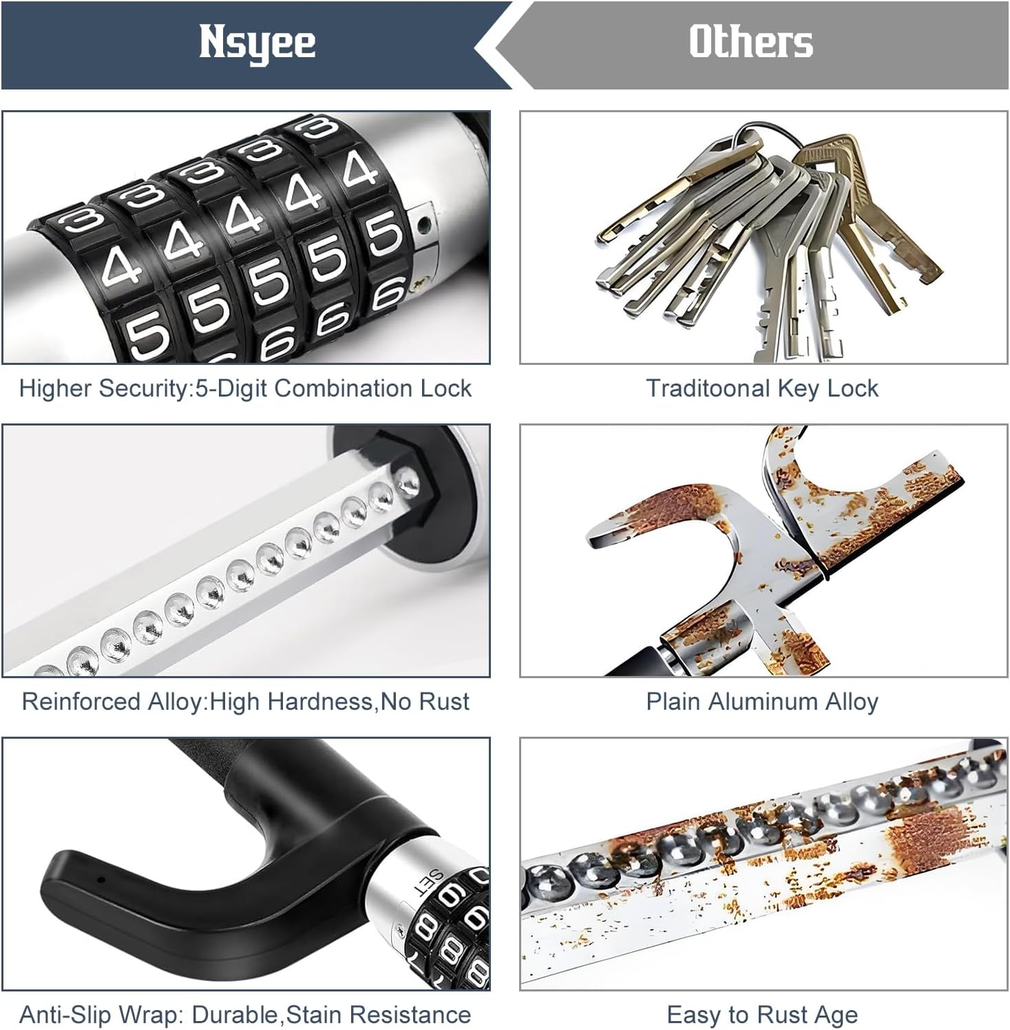 Steering Wheel Lock,Retractable Car Security anti Theft Lock,Heavy Duty Keyless Password Car Device Steering Wheel Lock with Double Hooks Design for Enhanced Vehicle SUV Vans Truck Protection image number 3