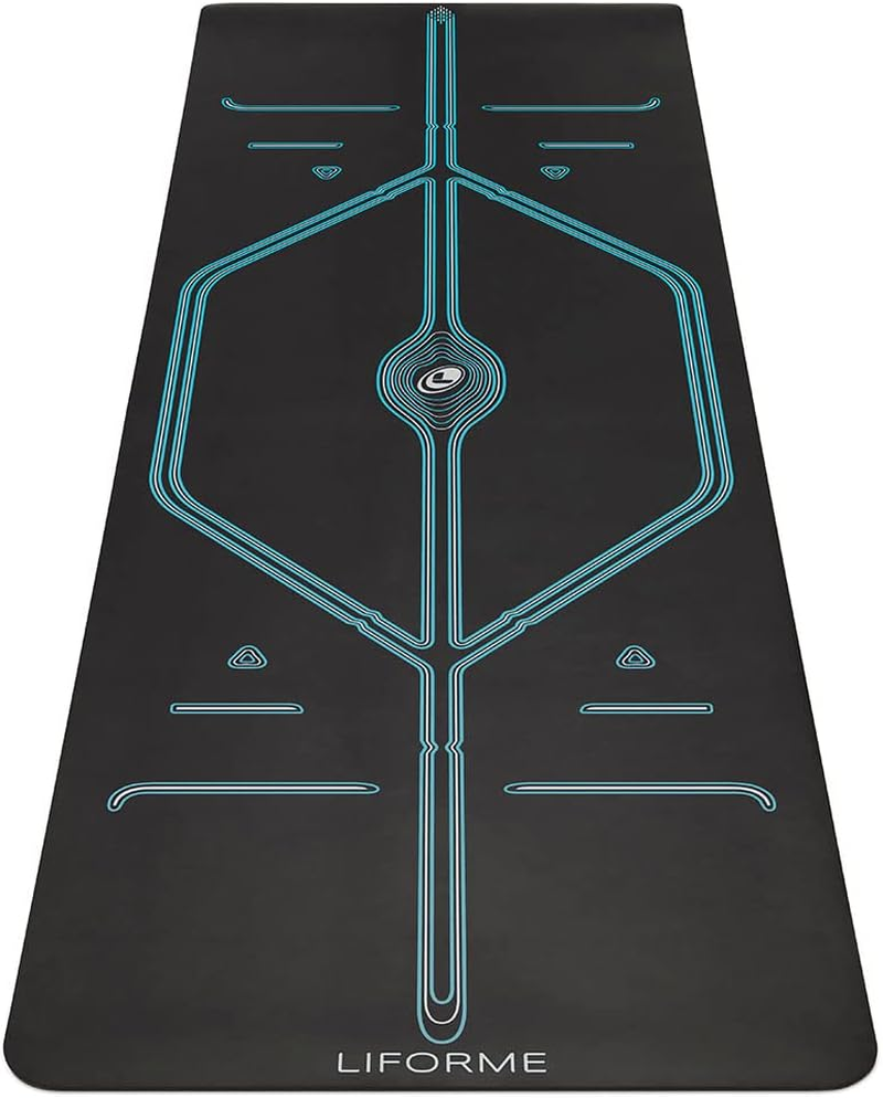 Liforme XL Mountain Yoga Mat &ndash; Free Yoga Bag Included - Patented Alignment System, Warrior-Like Grip, Non-Slip, Eco-Friendly, Sweat-Resistant, Long, Wide, 4.2Mm Thick Mat for Comfort image number 1