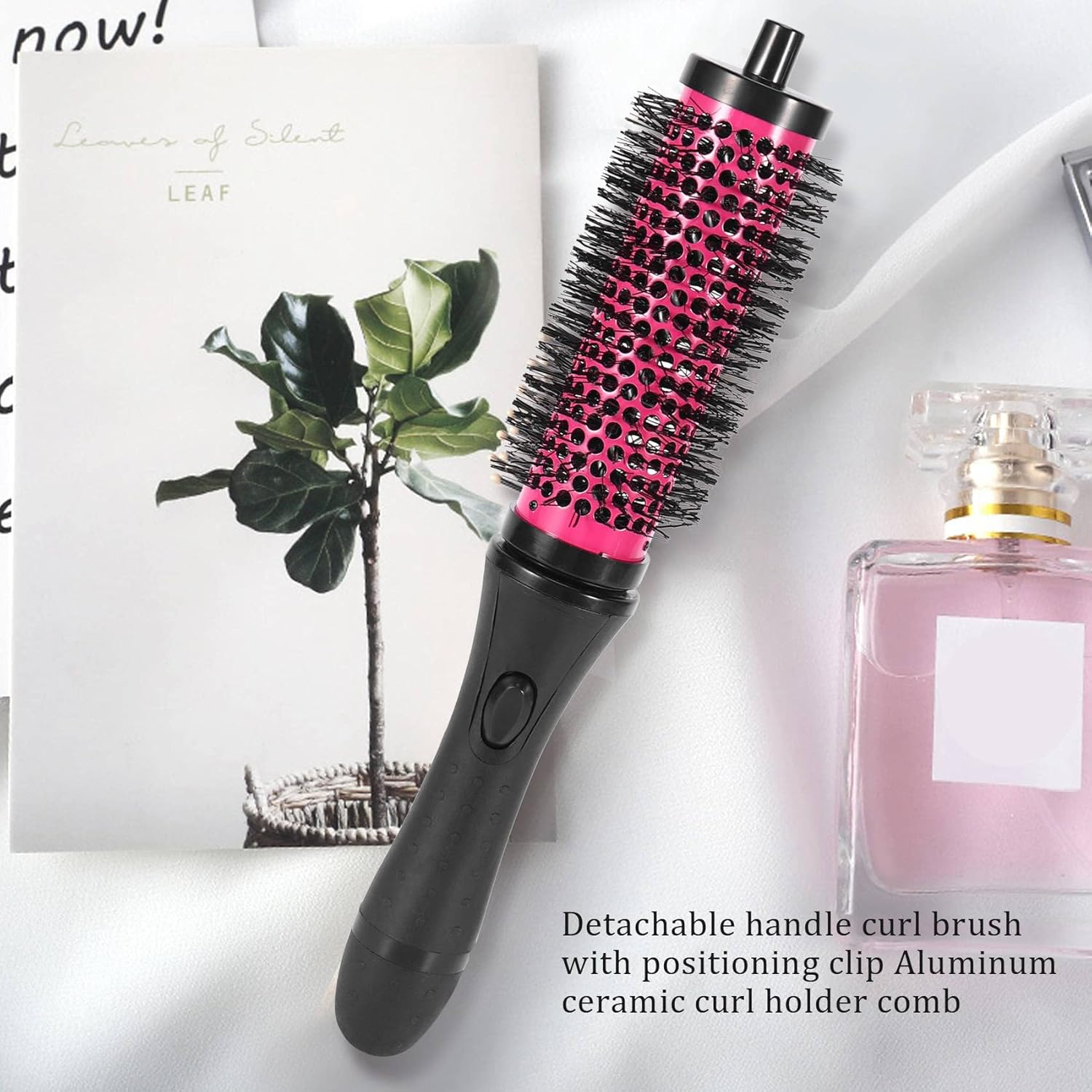 6Pcs/Set 3 Sizes Detachable Handle Hair Roller Brush with Positioning Clips Aluminum Ceramic Curler Comb Hairdresser image number 5