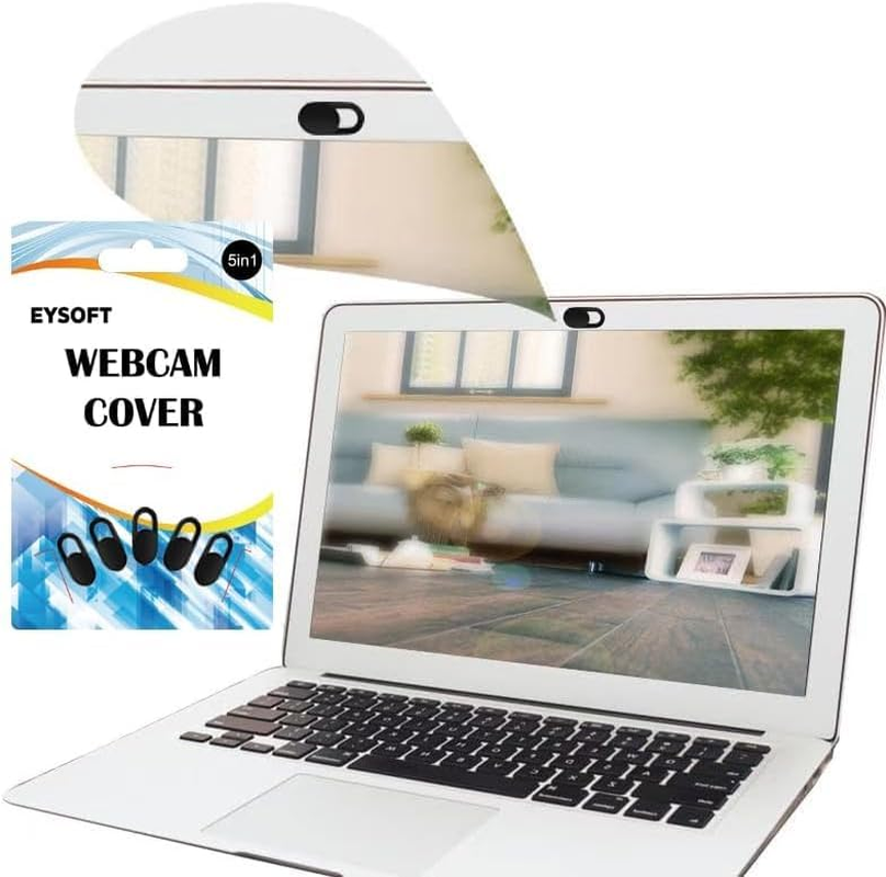Webcam Cover, Webcam Cover Slide Compatible for Laptop, Desktop, PC, Macbook Pro, Imac, Mac Mini, Ipad Pro, Smartphone,Protect Your Privacy and Security,Strong Adhesive (Black) image number 1