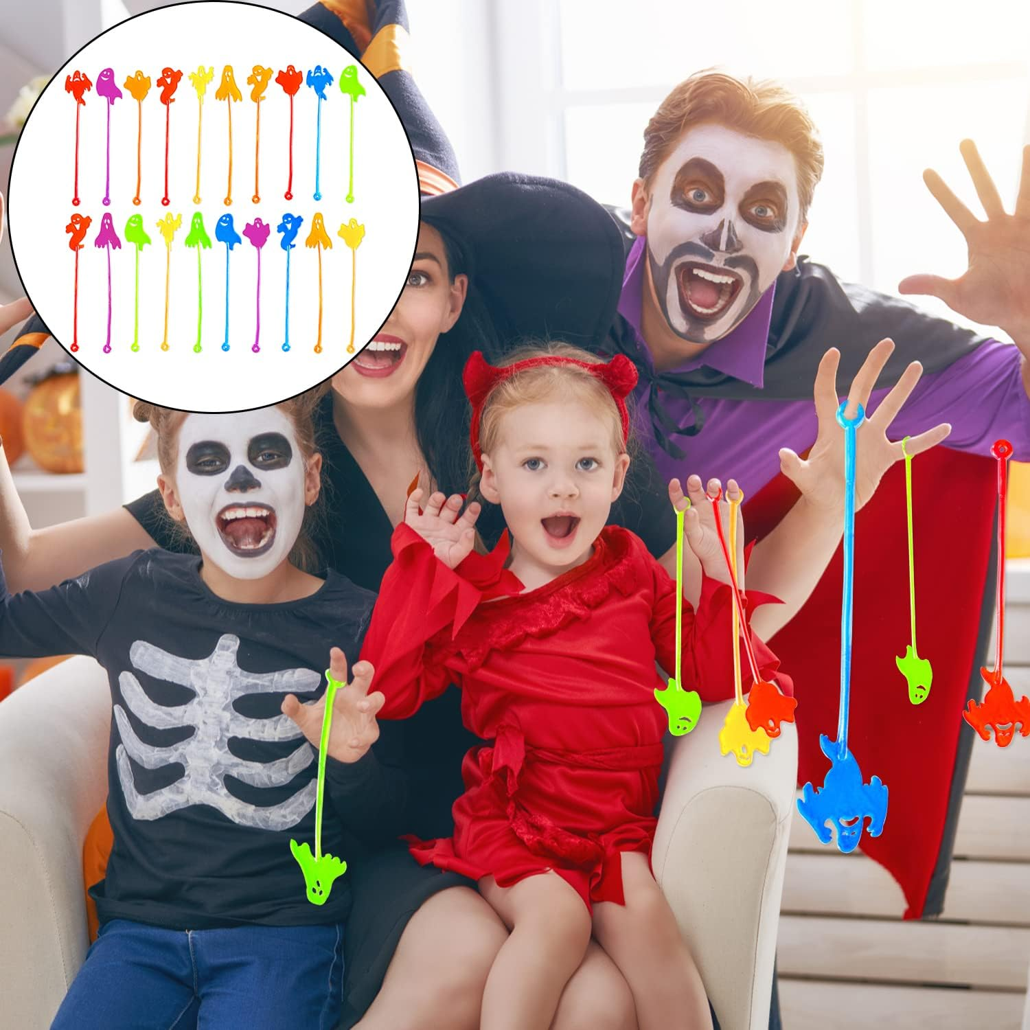 WELANE Halloween Sticky Toy, 20 PCS Ghost Novelty Toys for Halloween Party, Treat Bags Gifts, Goody Bag Filler, Classroom Prizes (Bulk) image number 3