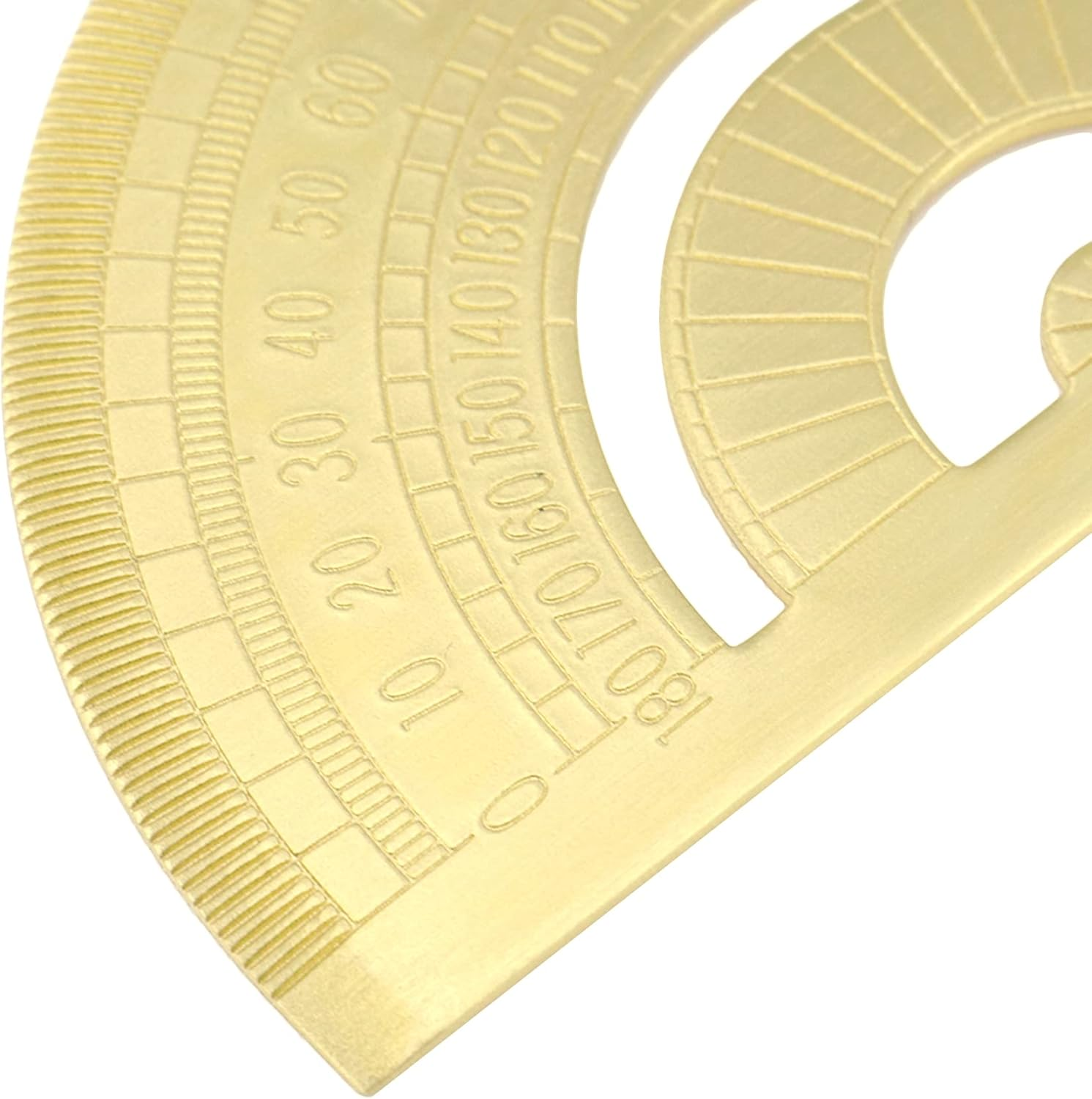 HEVSTIL Gold Brass Protractor,Thicken Ruler Copper Metal Protractor for Students Architects Engineers image number 4
