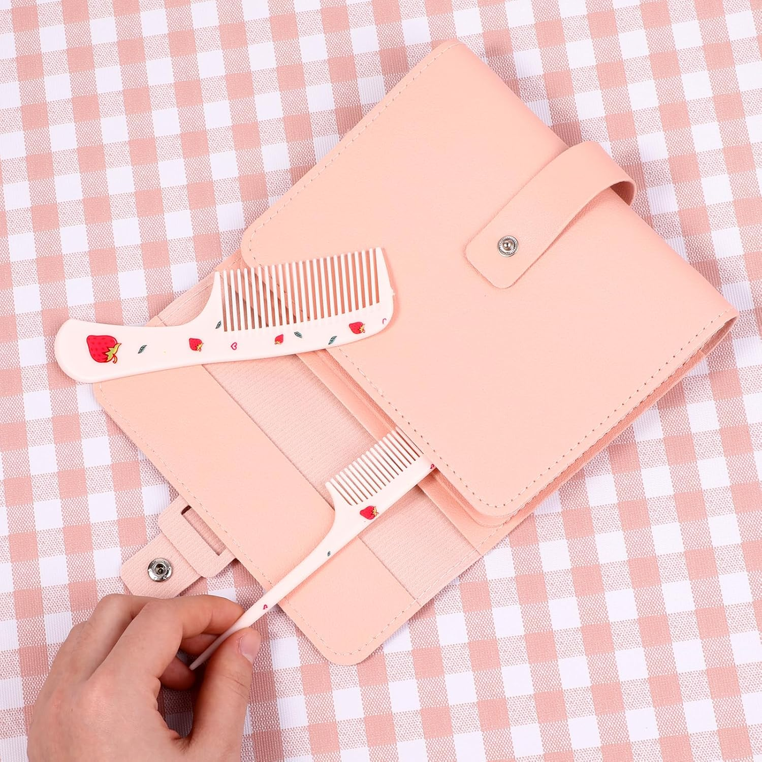 Cobee 2 Pcs Rat Tail Combs, Small Pink Comb with Parting Tip, Plastic Portable Combs for Kids Toddler Comb Hairdressing Comb Set for Wet and Dry image number 1