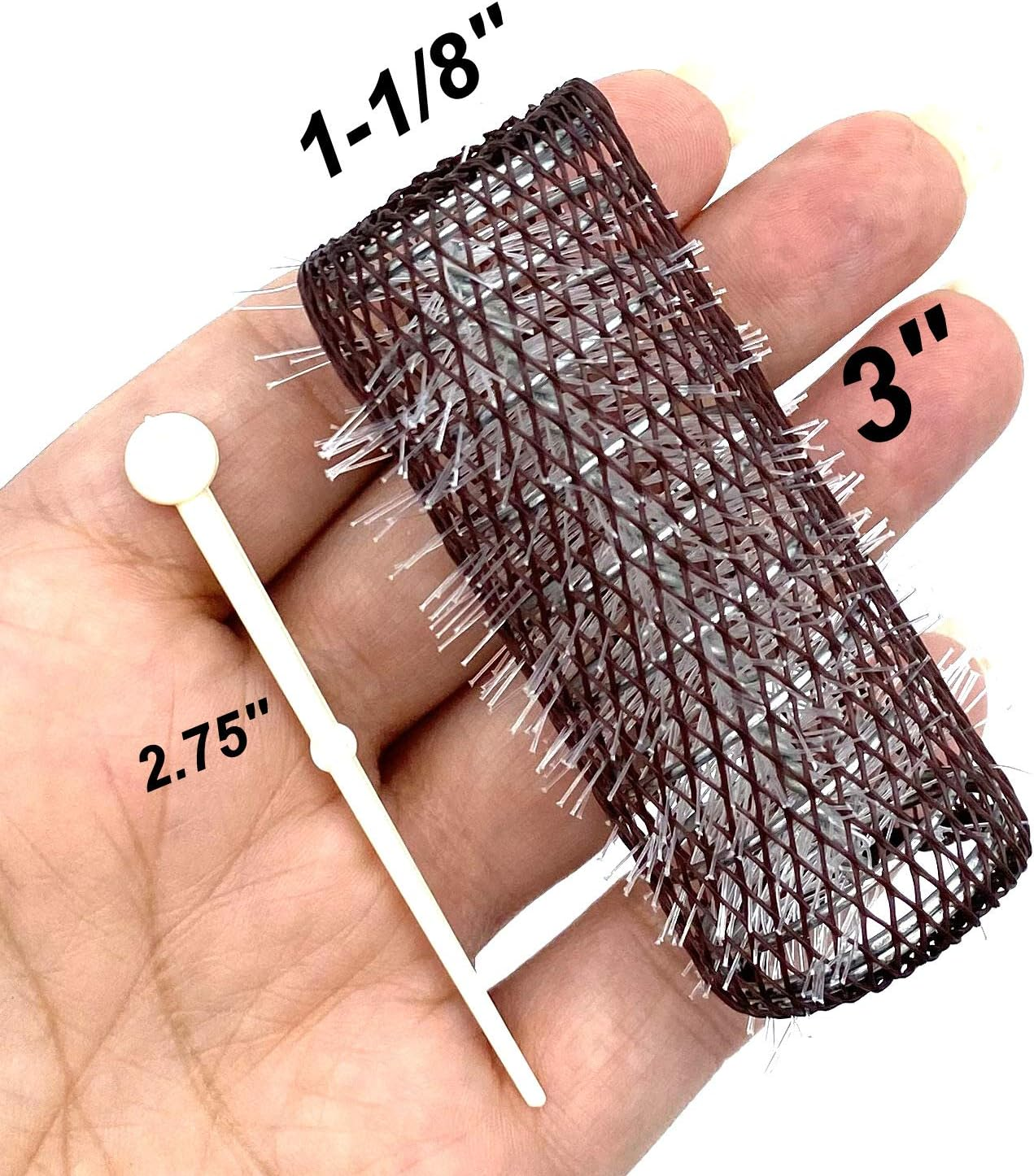 ALAZCO 8 Pc Vintage Style Hair Rollers Xlarge BRUSH ROLLERS & 8 PINS (8 XL Rollers) image number 1