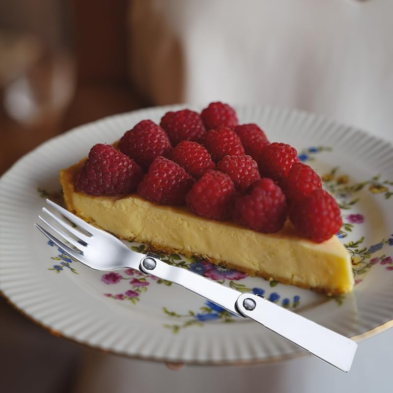 Silverware Folding Forks with Case - Portable, Foldable Travel & Camping Forks - Collapsible Pocket Fork with Storage Box - Retractable Salad & Dinner Fork - Compact Picnic & Hiking Fork image number 4