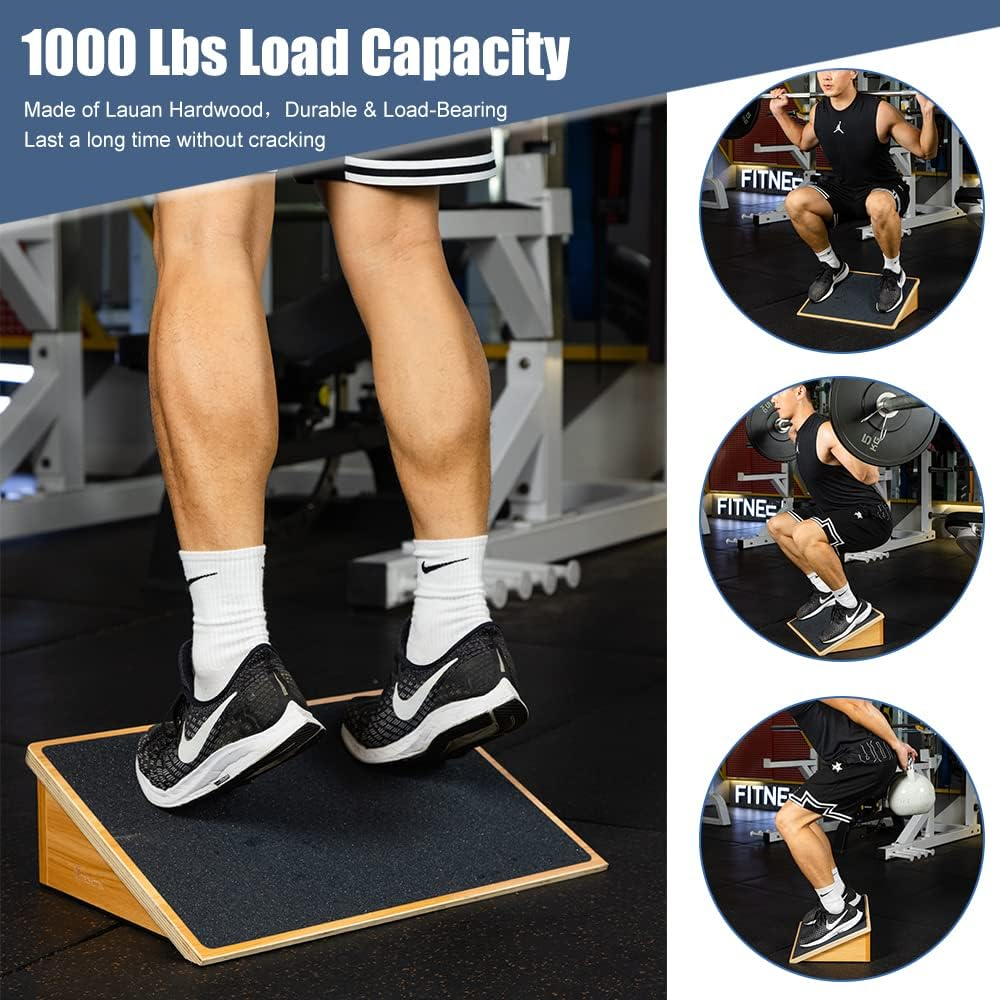 Strongtek Slant Board for Squats & Knee Training, Heavy-Duty Incline Board with Non-Slip Surface, Fixed 25&deg; Wooden Stretch Board, 1000 Lbs Capacity image number 6