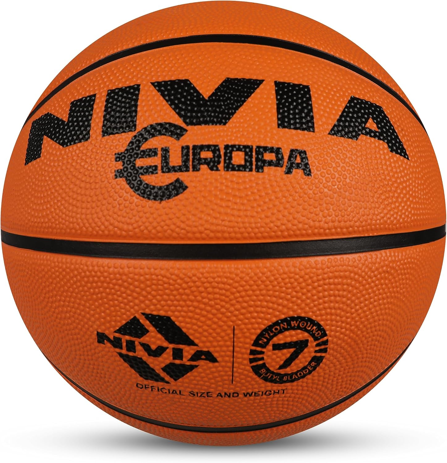 Nivia 634 Europa Basketball | Color: Red & Blue | Size: 7 | 8 Panels | Material Core Bladder Latex | Suitable for Hard Surface | Machine Stitched | Training/Match Ball for Men image number 2