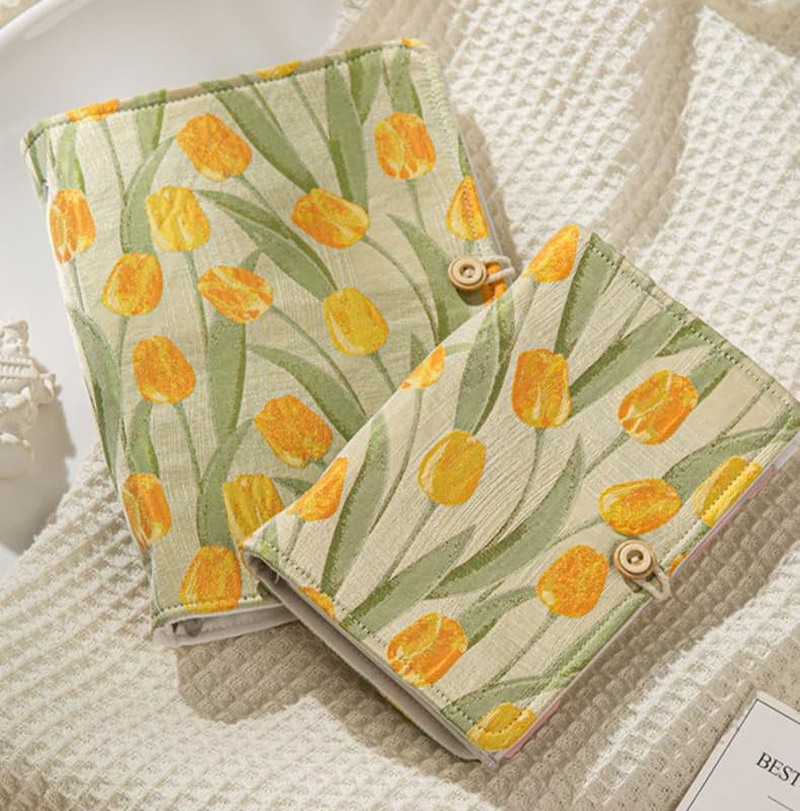 A6 Binder, Embroidered Flower Journal, Refillable Journal, 6 Ring Binder, Journal Cover, Unlined Paper, Sketchbook, Travel Diary for Girl, Budget Binder, Planner Binder (Tulip Flowers) image number 4