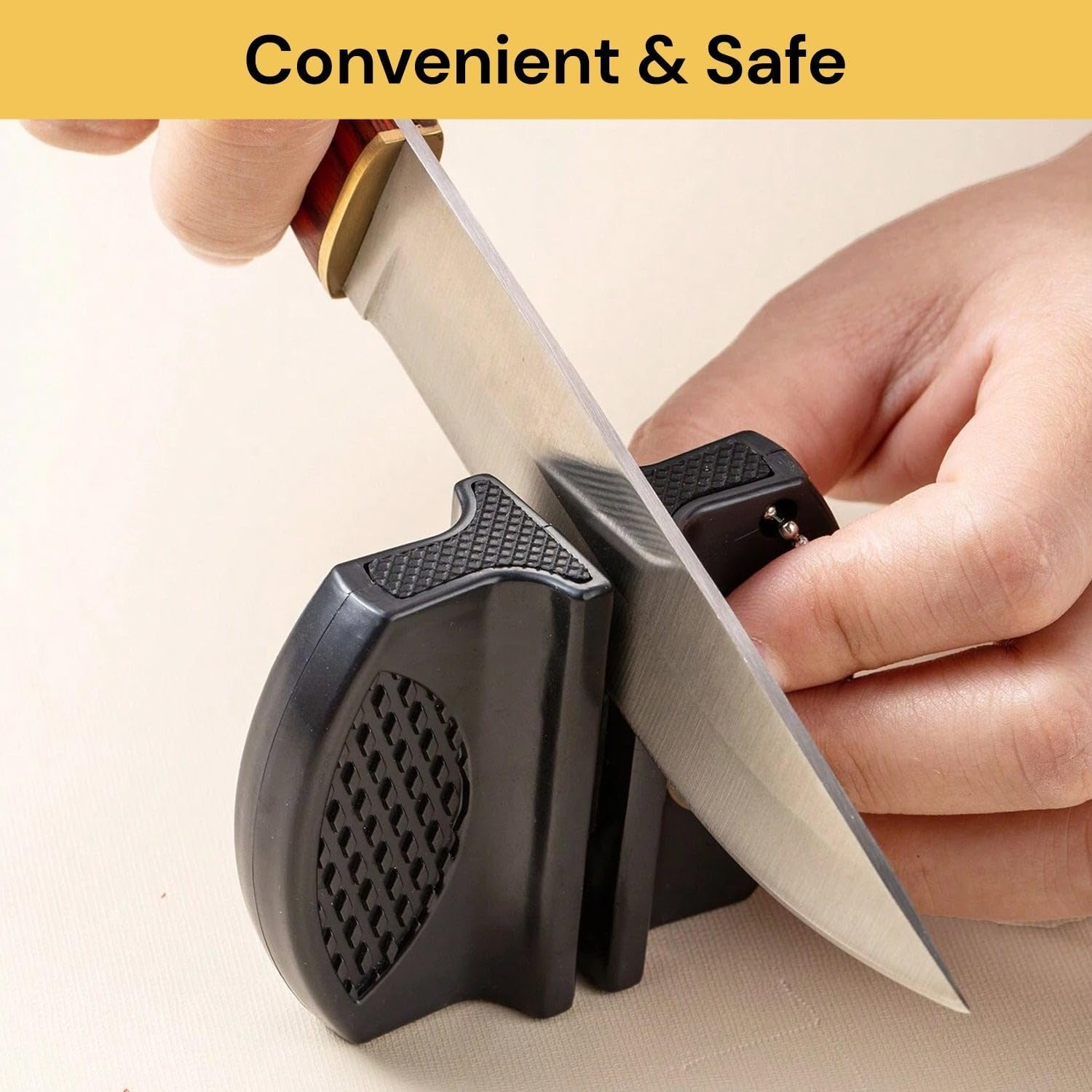 EZONEDEAL Pocket Knife Sharpener - Portable Mini Kitchen Knife Sharpener, Pocket Knife Sharpening Tool for Mountaineering Camping image number 6