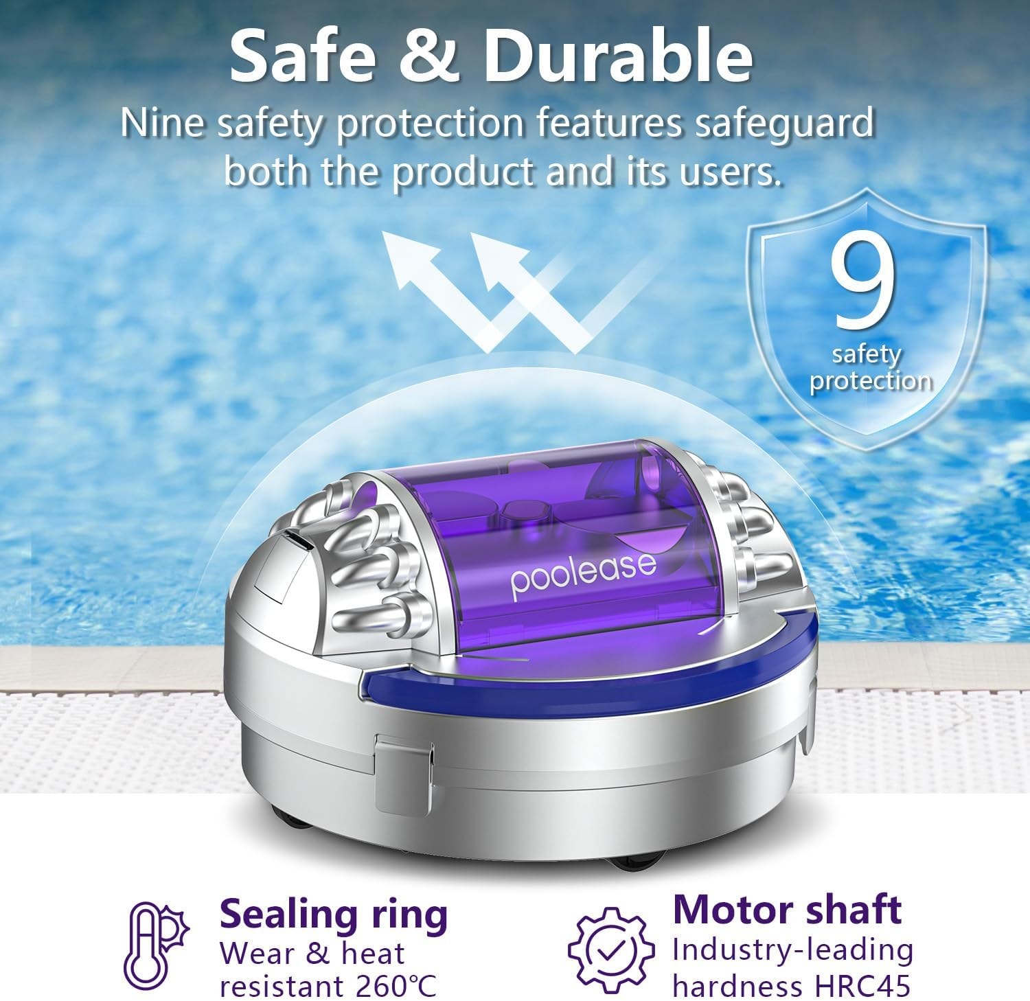 X1 Cordless Robotic Pool Cleaner, Robot Pool Vacuum Cleaner with Dual-Motor, Lasts 90Mins Runtimes, Ideal for 80㎡ Flat Bottom Pools, Automatic Cleaning with Smart Self-Parking image number 1
