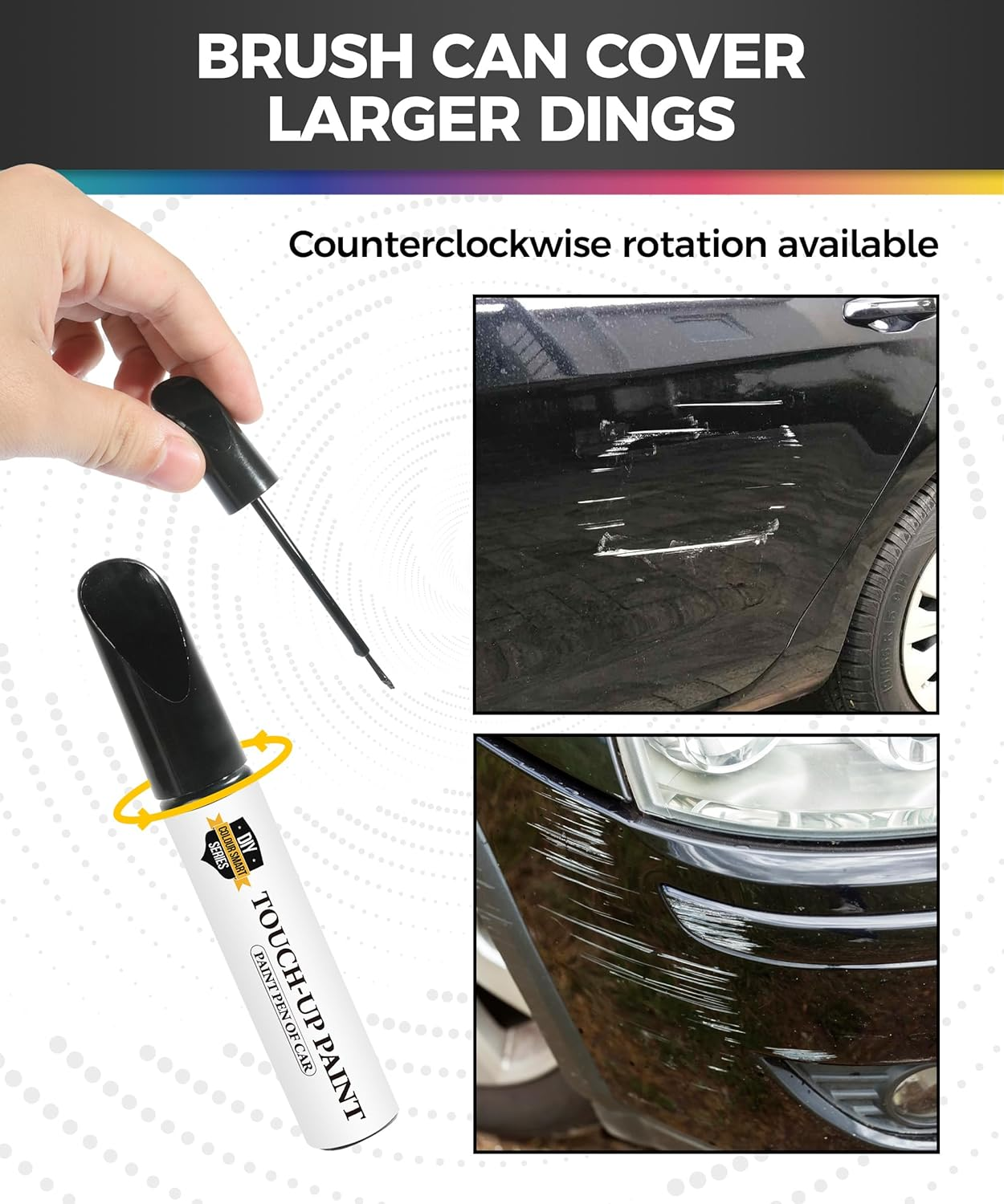 Car Paint Scratch Repair,Touch up Paint for Cars,Touch up Paint Pen,Car Accessories Car Scratch Repair,Car Touch up Paint,Car Scratch Remover Pen,Car Paint Pen for Erase Car Scratches (Black) - Black image number 2