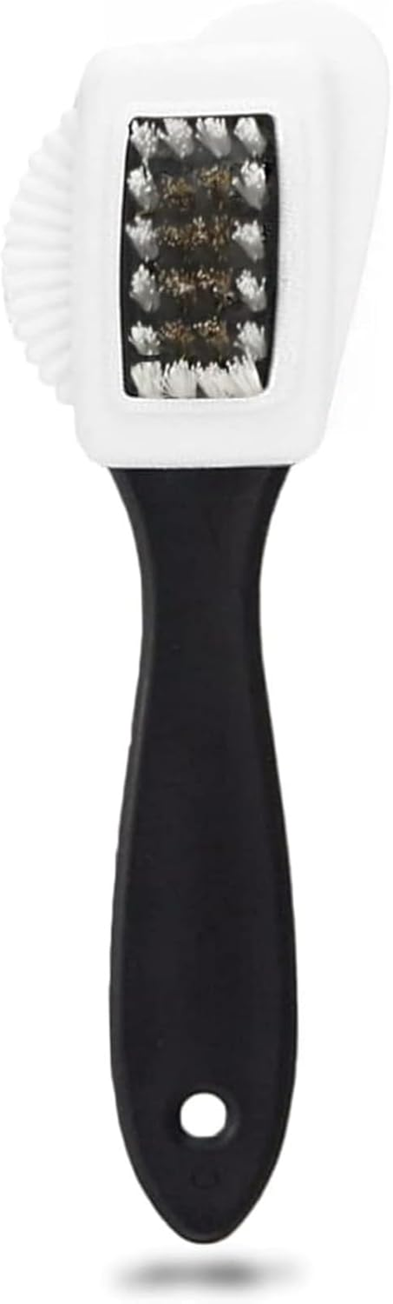 Suede Shoe Brush, 4-Sided Nubuck Cleaner Brush, Suede and Leather Boot Cleaning Tool with PP Wire and Rubber Bristles image number 1