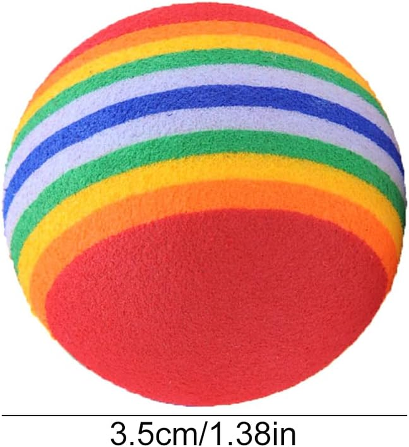 NC Cat Toys Balls,Regerly 20Pcs Pet Cat Dog Toy Balls Rainbow Soft Foam Balls for Small Dogs Puppies Puppy Kitty Quiet Indoor Outdoor Play Activity Chase Training image number 1
