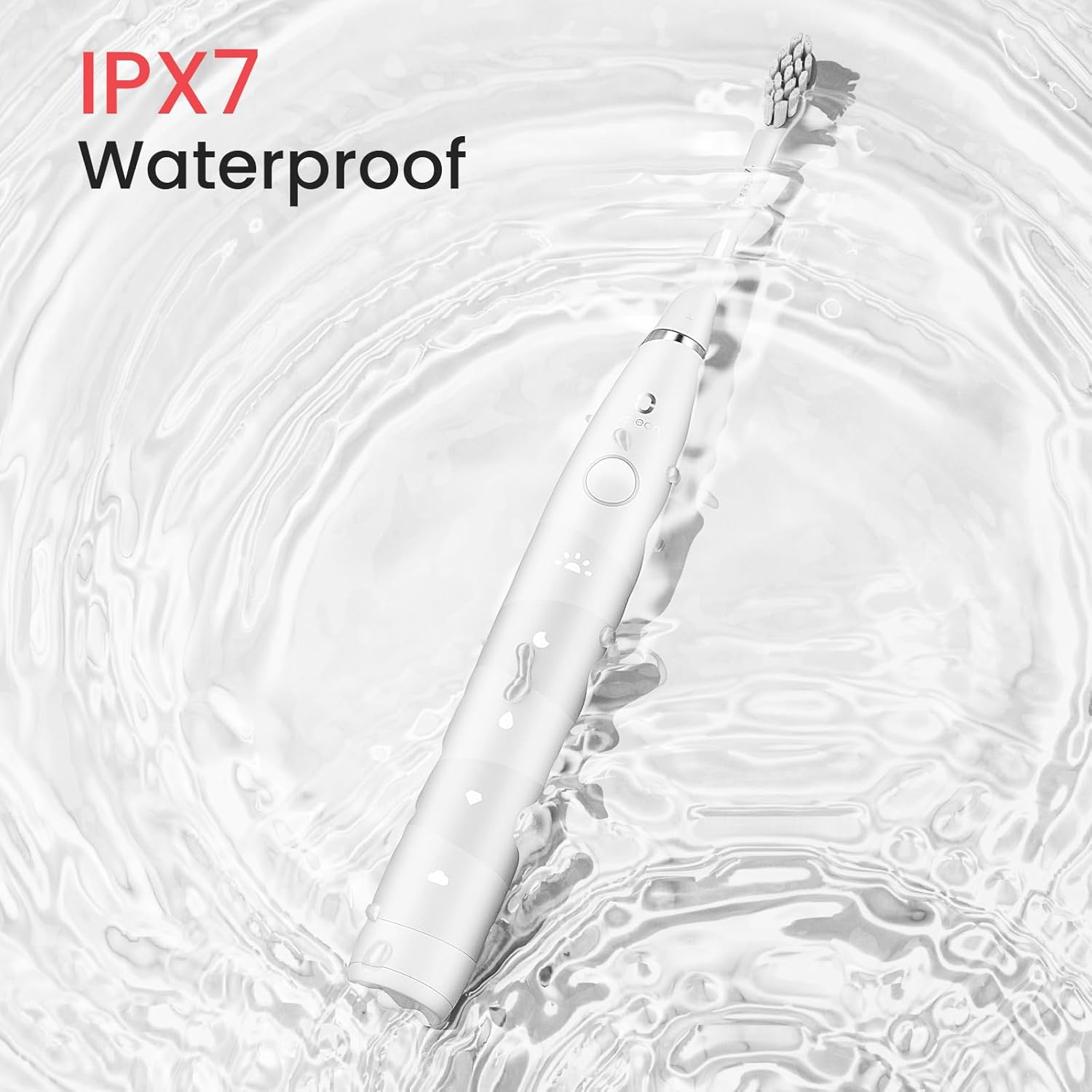 Oclean Flow Travelgo Sonic Electric Toothbrush &ndash; 180-Day Battery, 5 Modes, 6 Dupont Heads, Timer, Pressure Sensor, IPX7 Waterproof &ndash; Oral Hygiene - White - White image number 4