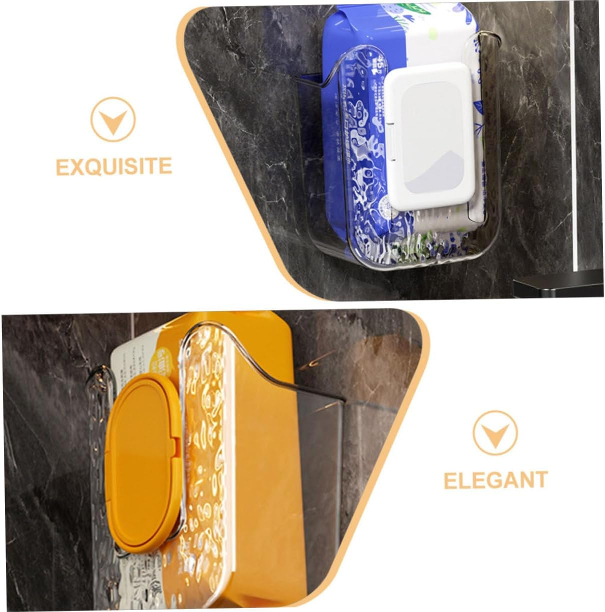 LABRIMP Toilet Paper Holder Stand Wall-Mounted Tissue Box Easy Install Wipe Holder for Kitchen image number 4