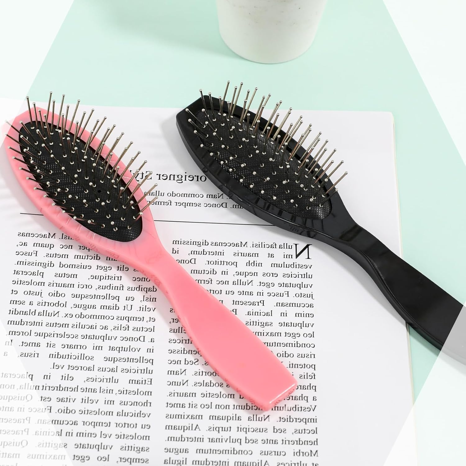 Wig Brushes for Synthetic Hair, Metal Bristle Doll Hair Brush Air Cushion Scalp Brush Gua Sha Hair Brush Wire Hair Brush anti Static Wig Comb for Human Hair, Professional Extension Brush for Women image number 5