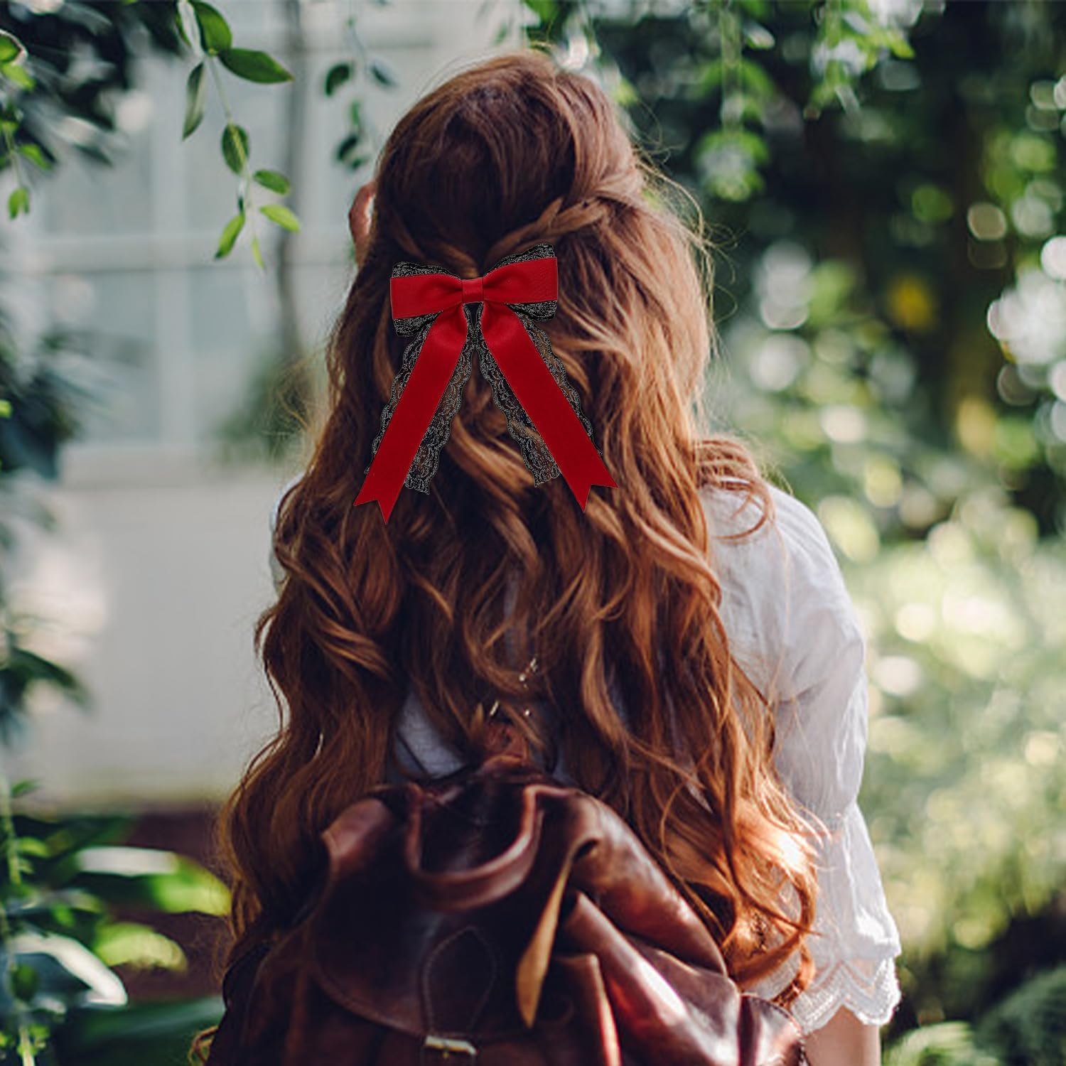 4 X Bow Hair Pins, Simple Lace Hair Pin, Cute Hair Accessories, Hairstyle Decorations. image number 3