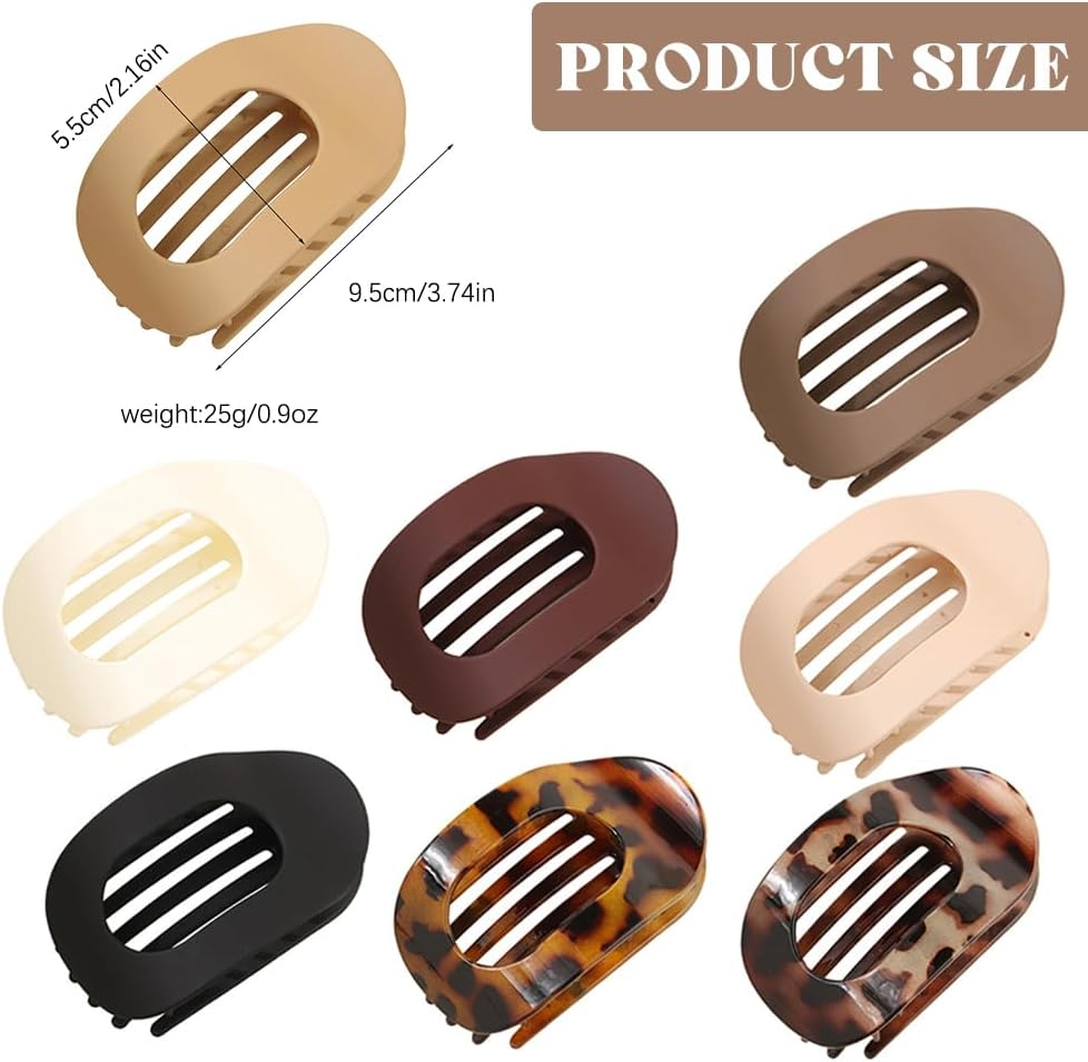TTPSRY Pack of 8 Hair Clips Flat Oval Hair Clips Strong Grip Duckbill Clips Updo Hairstyles Simple Simple Hair Accessories for Women