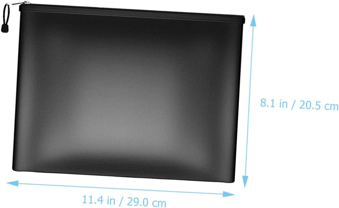TOGEVAL Fireproof Waterproof Document Organizer Money Bag 29X20.5Cm Black Zippered Important Document Holder for Office and Home Safe Storage image number 6