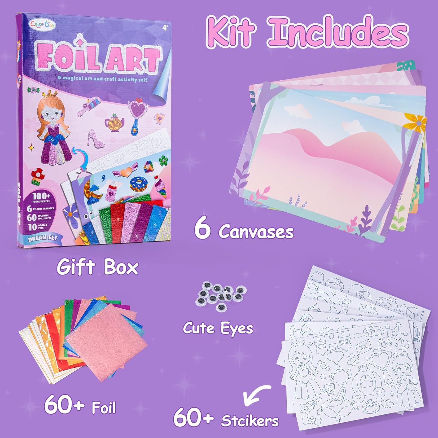Foil Art Kit for Kids - DIY Creative Activity - DIY Arts and Crafts for Girls, Craft Kits & Supplies image number 1