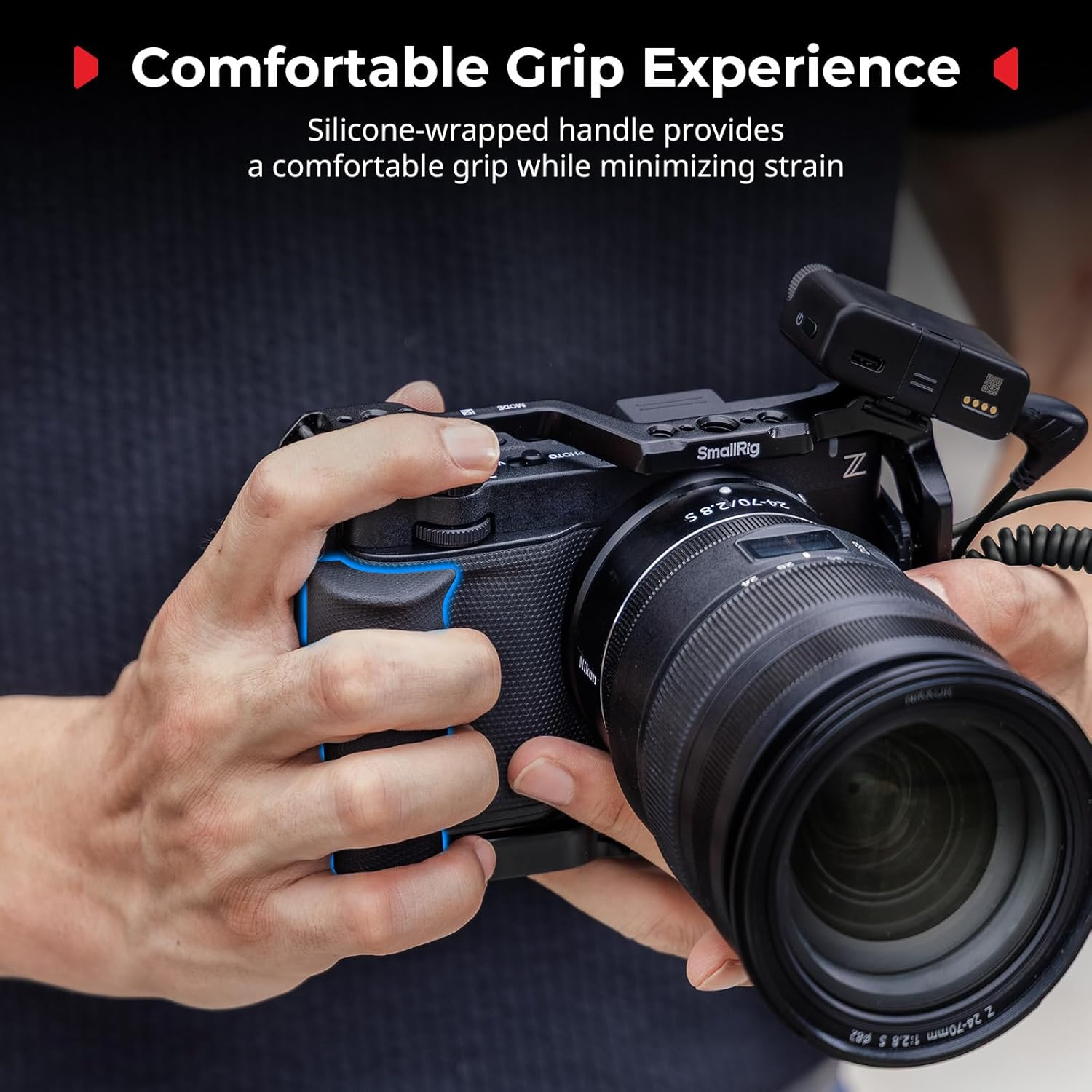 Smallrig Camera Cage for Nikon ZR with Silicone Grip and Cable Clamp for HDMI, Aluminum Alloy Full Camera Cage with Cold Shoe, Anti-Twist Design, Built-In Quick-Release Plate for Arca -5467 image number 2