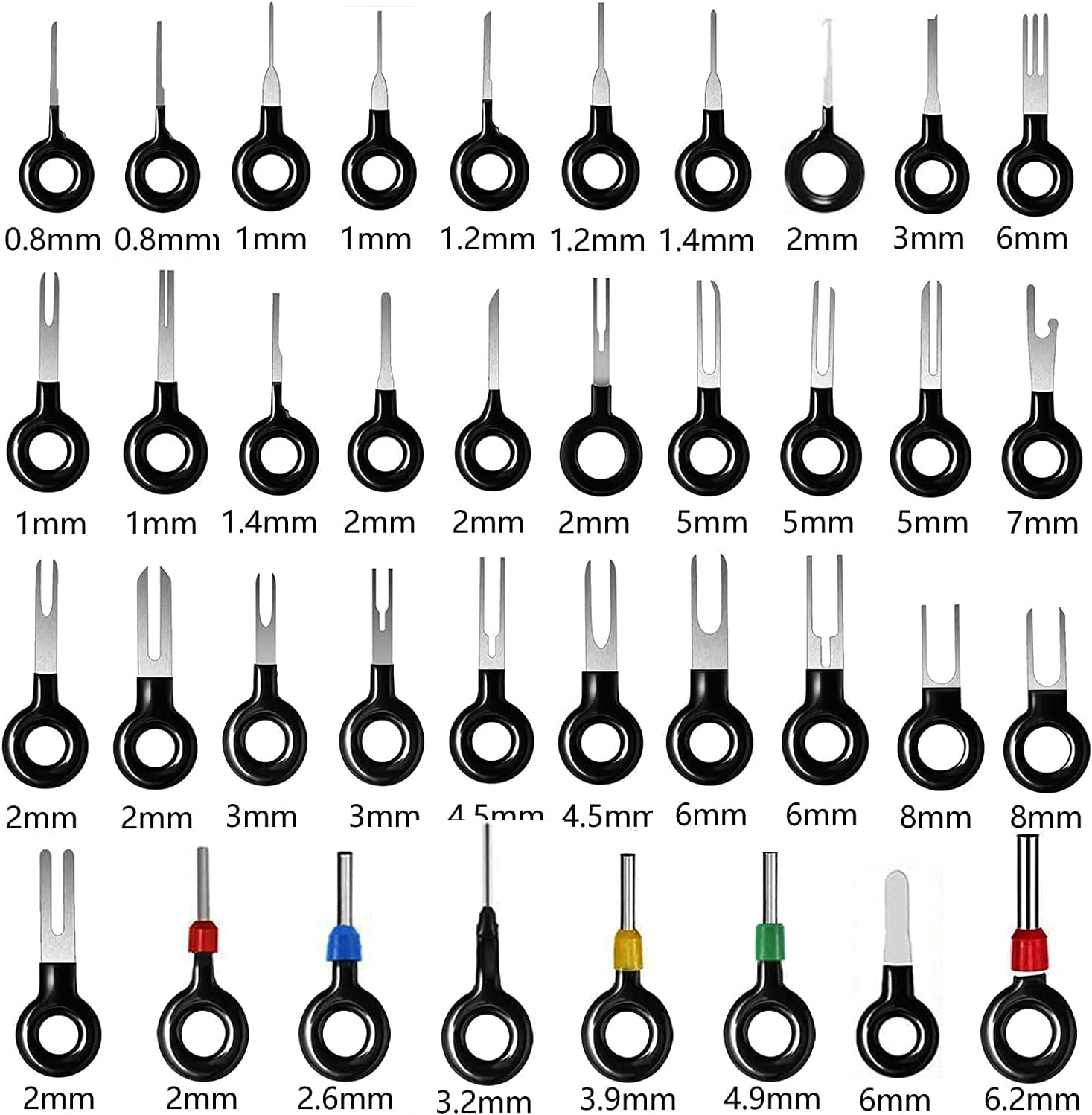 Taicols 38 Pcs Terminal Removal Tool Kit, Terminal Ejector Kit for Car, Wiring Crimp Connector Auto Terminals Removal Key Tool, Pin Extractor Puller Repair Remover Key Tools for Auto Wire Connector image number 3