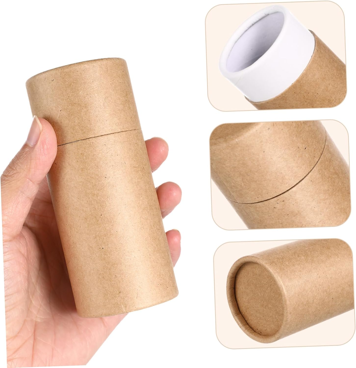 Cylinder Packing Box Essential Oil Bottles Container Brown 10Pcs Brown Paper Boxes for Essential Oils and Tea Simple Design Portable Storage Packaging image number 6