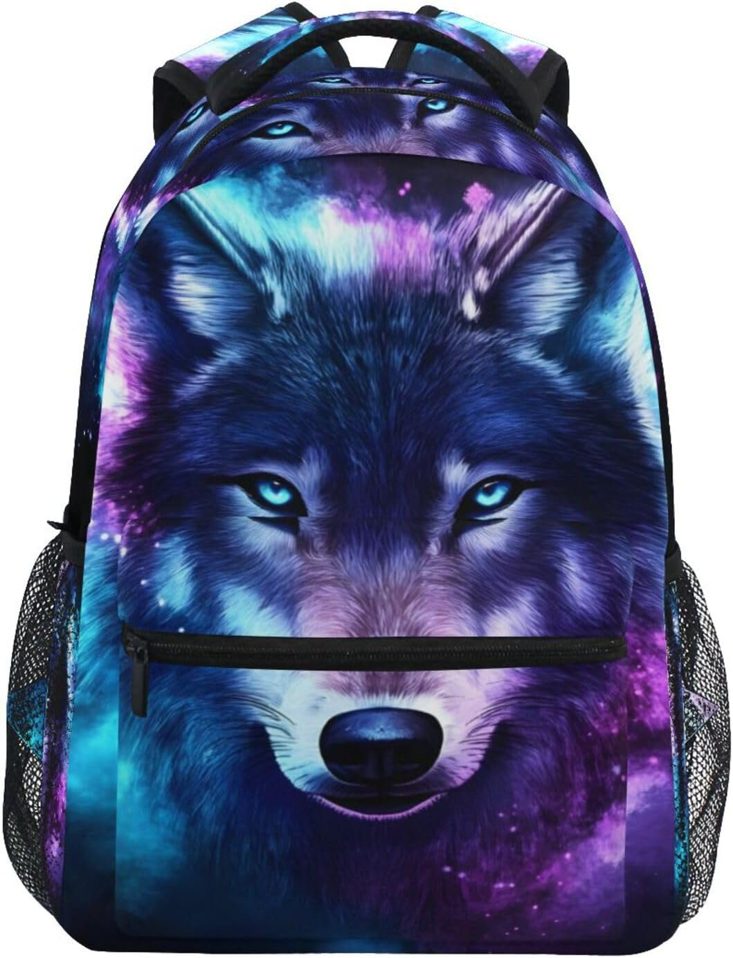 QGBYMX Wolf Portrait Galaxy Backpack for School Girls Boys - Book Bag Laptop Travel Backpack Daypack S image number 5