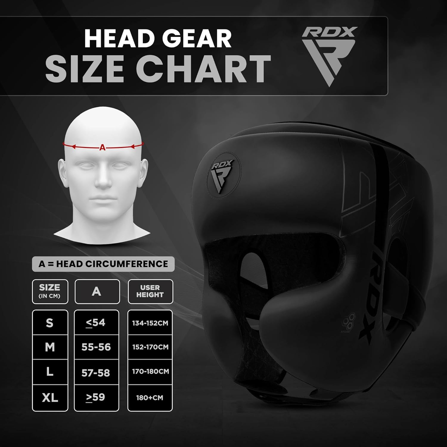RDX Headguard for Boxing, MMA Training, Adjustable Padded Kara Head Guard for Cheeks, Forehead and Ear Protection, Muay Thai Headgear, Kickboxing, Sparring, Martial Arts, Karate, Taekwondo Helmet image number 4