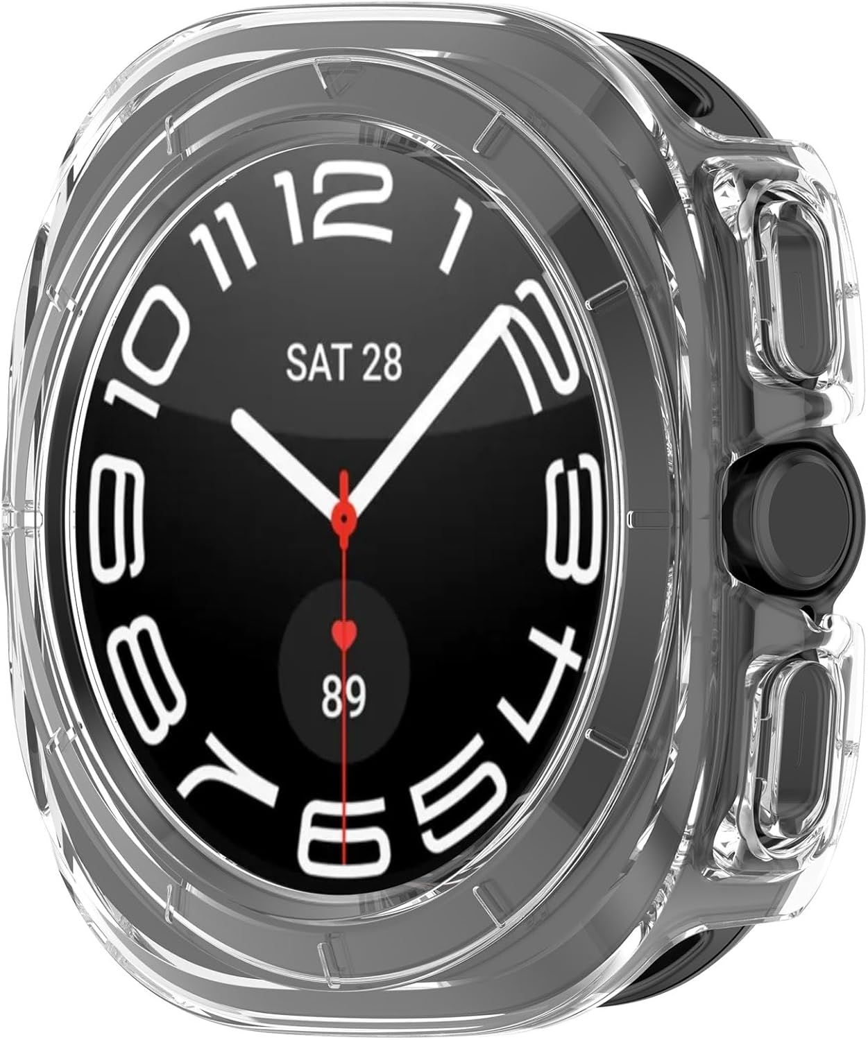 [2 Pack]Bumper Case for Samsung Galaxy Watch 7 Ultra, 47MM PC Half Wrap Covers Smart Watch Replacement Cases, Hollow Screen Protector for Galaxy 7 Ultra 47Mm image number 1