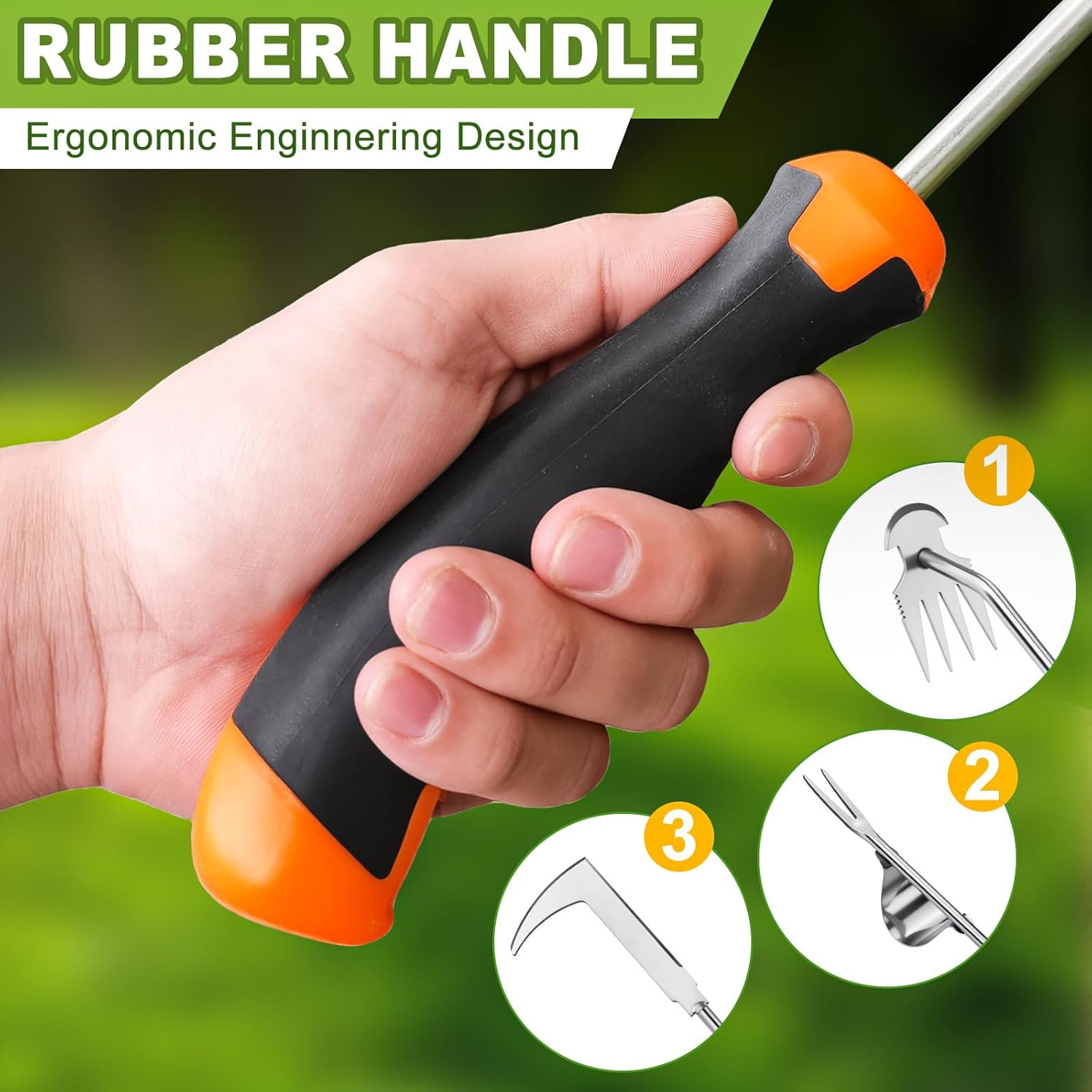 Hand Tool for Hand Rubber Craft Craft Effort Tool Uncrystal Med Tools Unkrist for Weeds 4 Teeth Weeding Tool Weeding Artifact Tool for Gardening (3 Pcs) image number 3