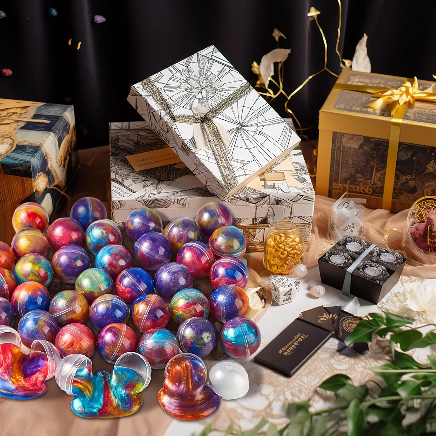 JOYIN Slime Ball Party Favors - 24 Pack Stretchy, Non-Sticky, Mess-Free Slime for Stress Relief - Safe for Girls and Boys - Classroom Rewards and Christmas Party Supplies