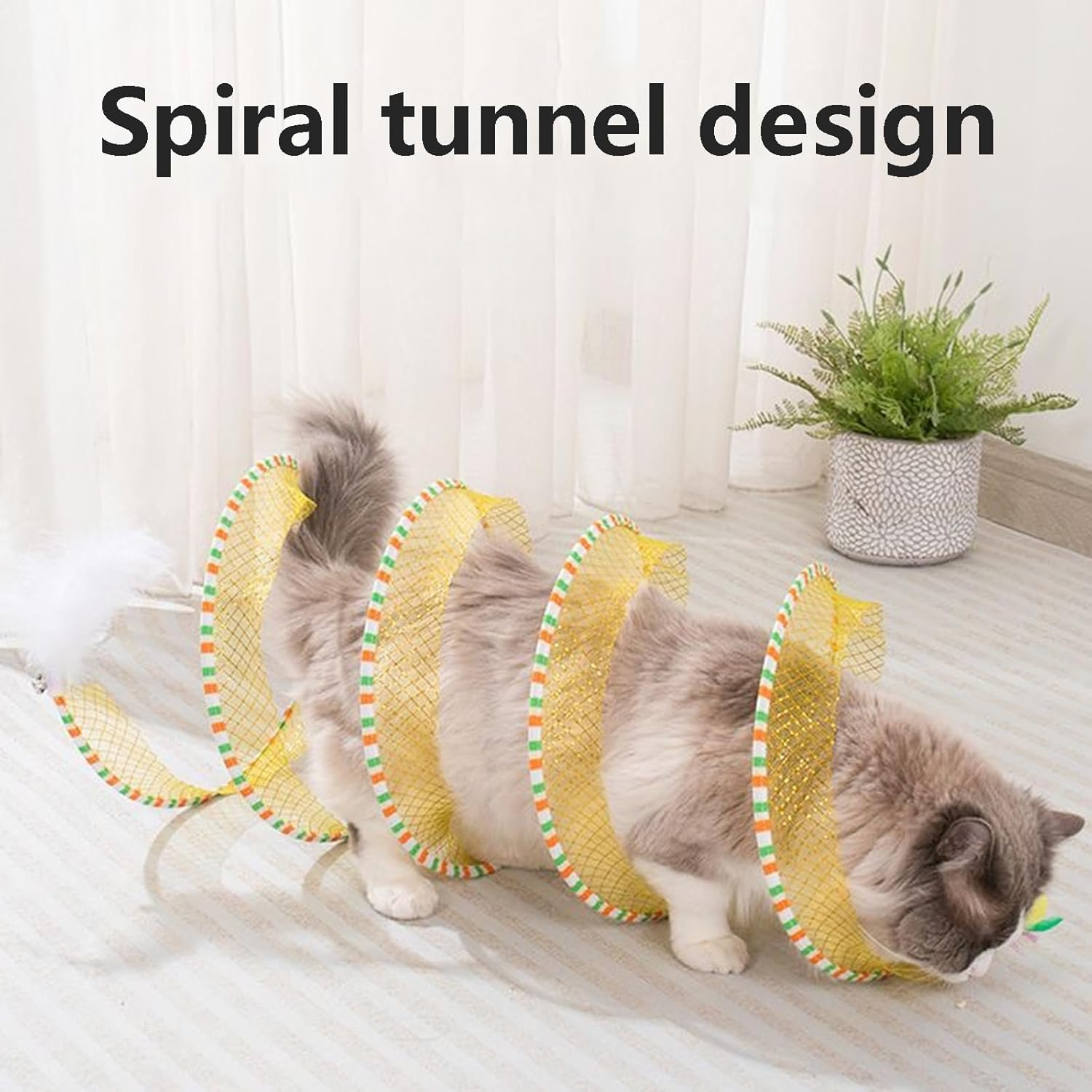 Spiral Cat Tunnel Toy, Nteractive Cat Tunnel Toy for Indoor Use, S Type Cat Tunnel Toy, Spiral Cat Tunnel, Foldable Cat Tunnel Tube image number 3