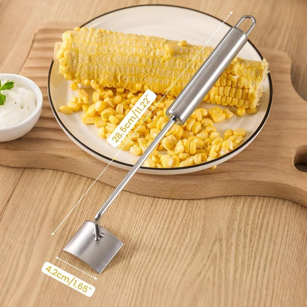 Easy-To-Clean Corn Cob Peeler, Special Peeler for Corn Cobs, Long-Handle Stainless Steel Corn Stripping Tool with Ergonomic Design for Home Kitchen Gadgets