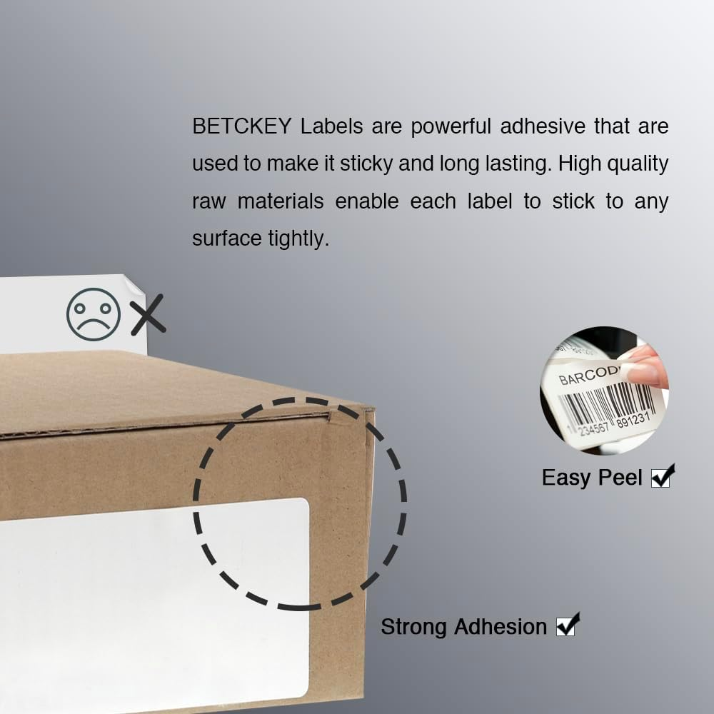 BETCKEY - 102Mm X 76Mm(4 in X 3 In) Perforated 500 Compatible with Zebra & More Printers [10 Rolls/5000 Labels] image number 3